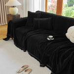 Textural Striped Chenille Sofa Covers, Boho Washable Decor Sofa Blankets Covers