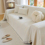 Textural Striped Chenille Sofa Covers, Boho Washable Decor Sofa Blankets Covers