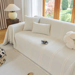 Textural Striped Chenille Sofa Covers, Boho Washable Decor Sofa Blankets Covers