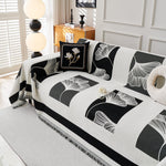 Reversible Ginkgo Leaf Furniture Slipcovers for Sofas Scratch Resistant Sectional Sofa Throw Covers