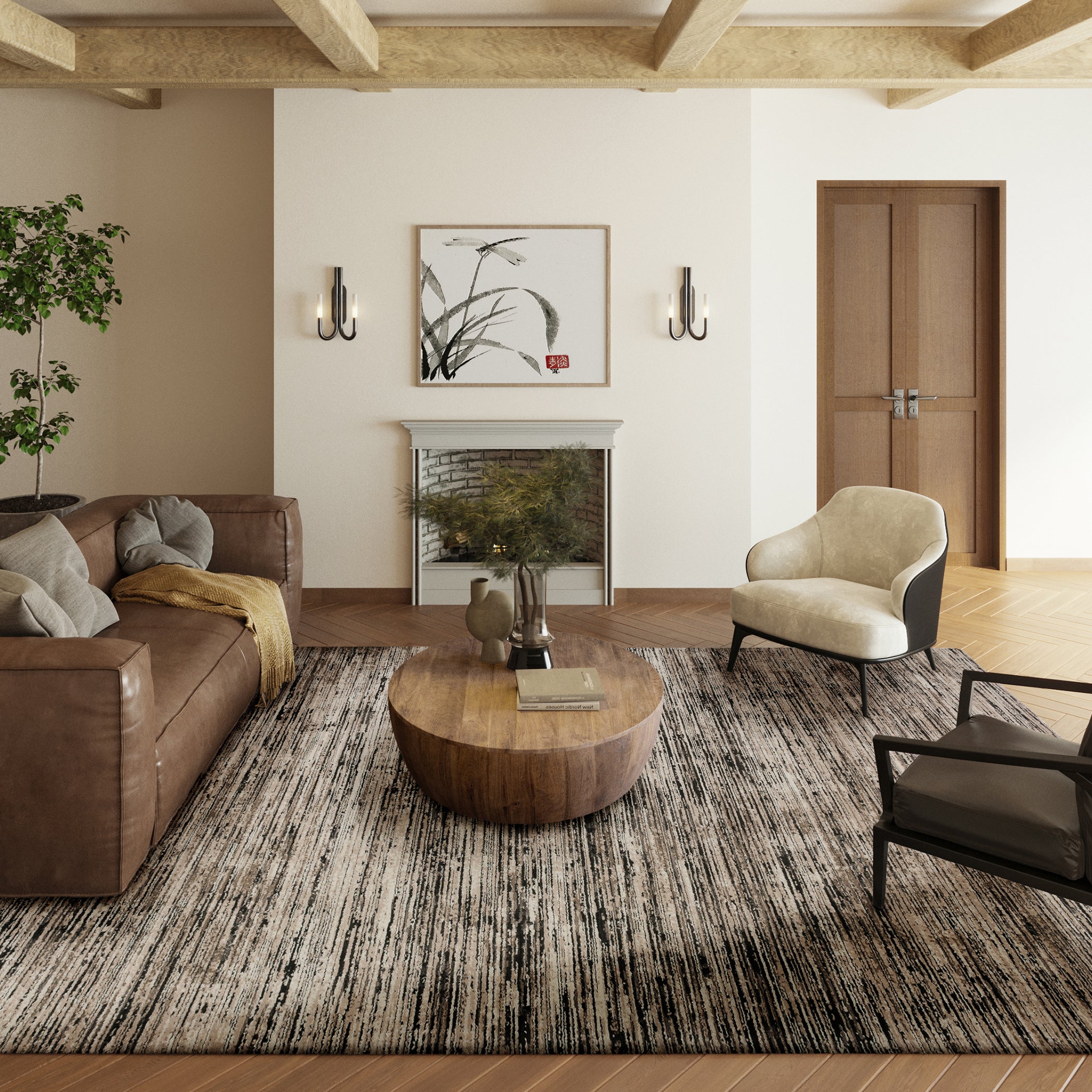 Transitional DZ1 Midnight Black Rug 3'3" x 5'3" #shape_Rectangle