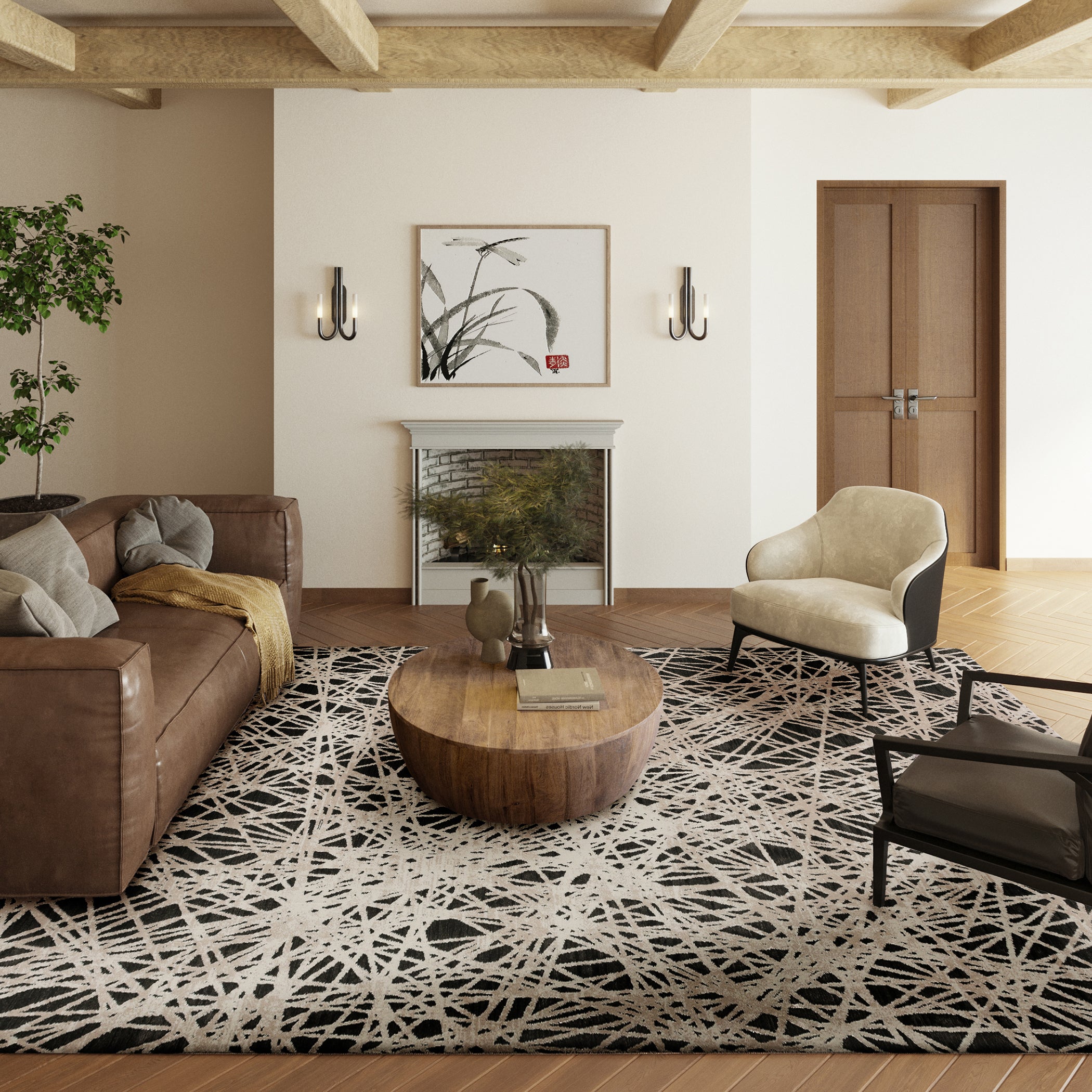 Transitional DZ4 Midnight Black Rug 3'3" x 5'3" #shape_Rectangle
