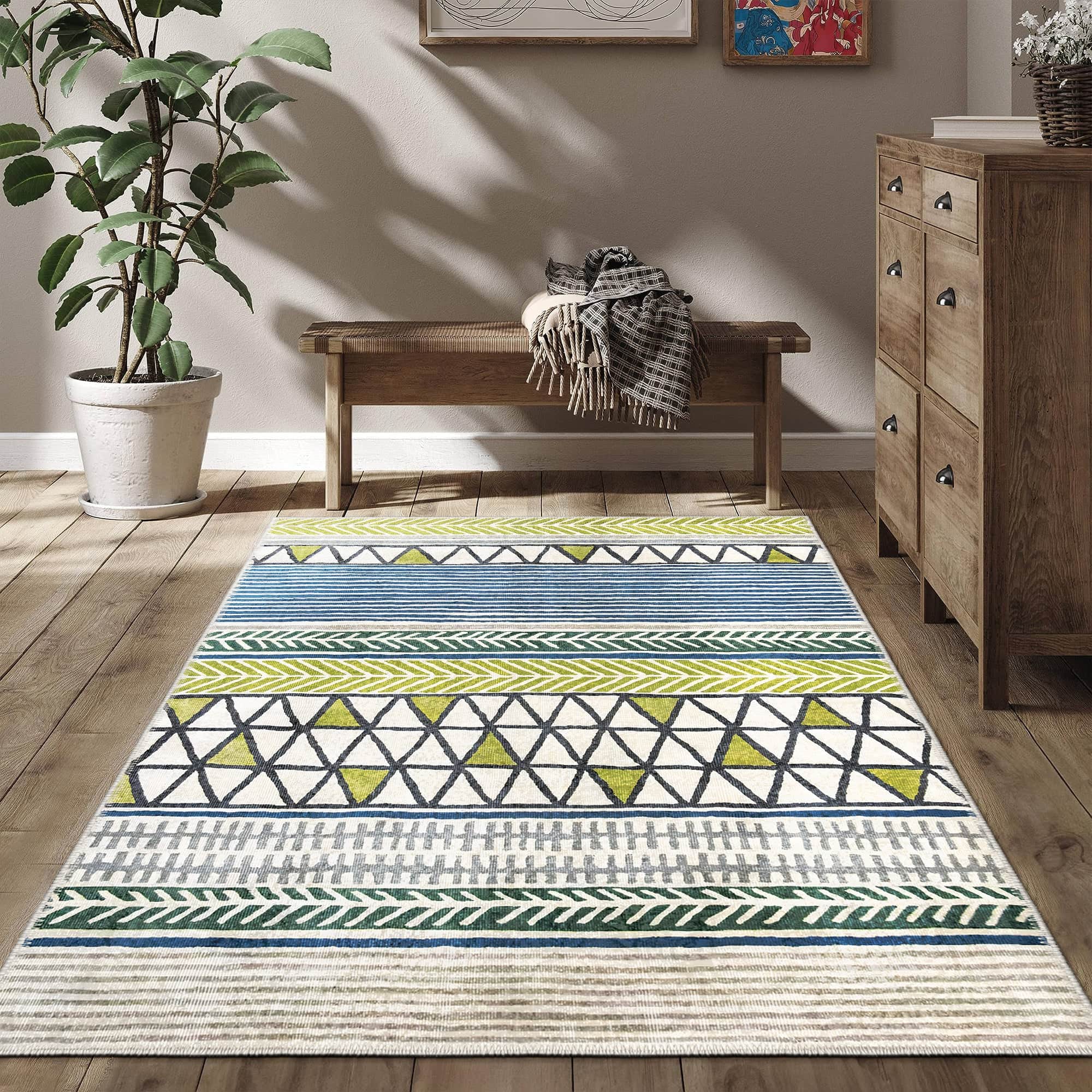 Aspiring Machine Washable Area Rug