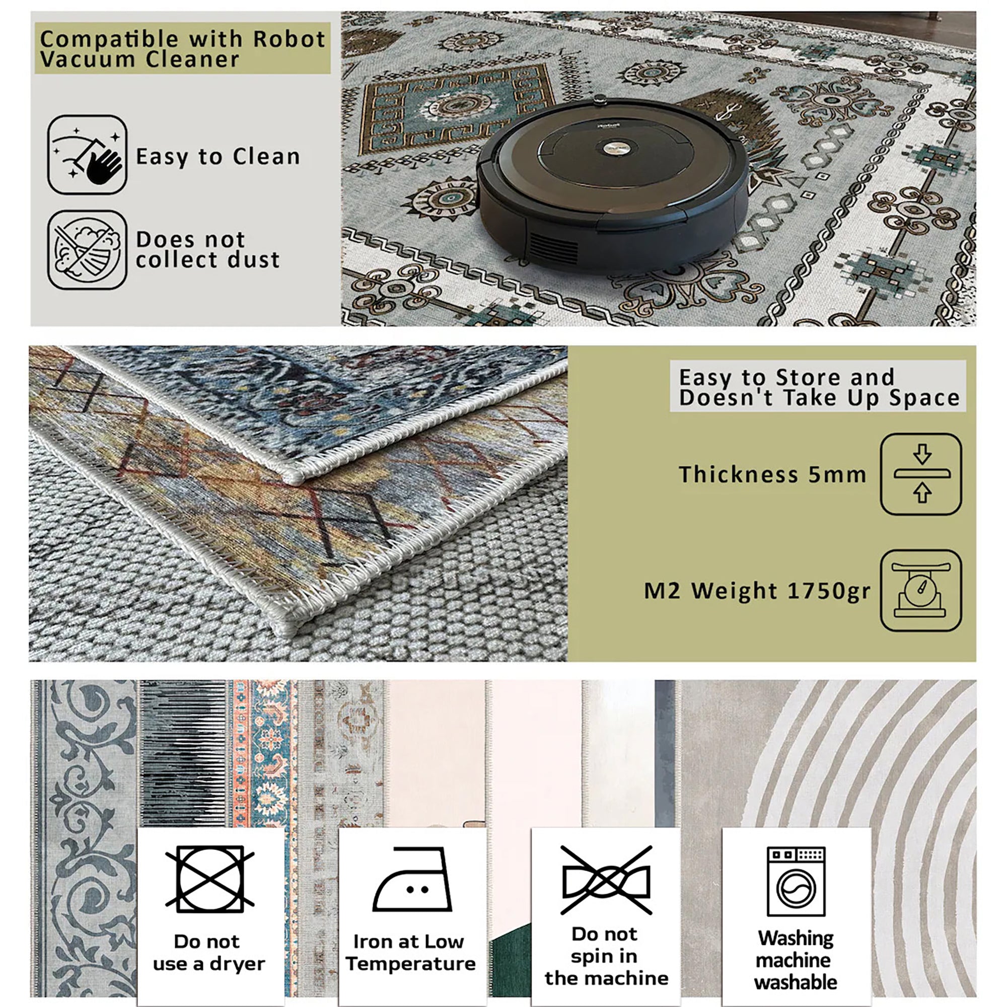 Breeze Machine Washable Area Rug