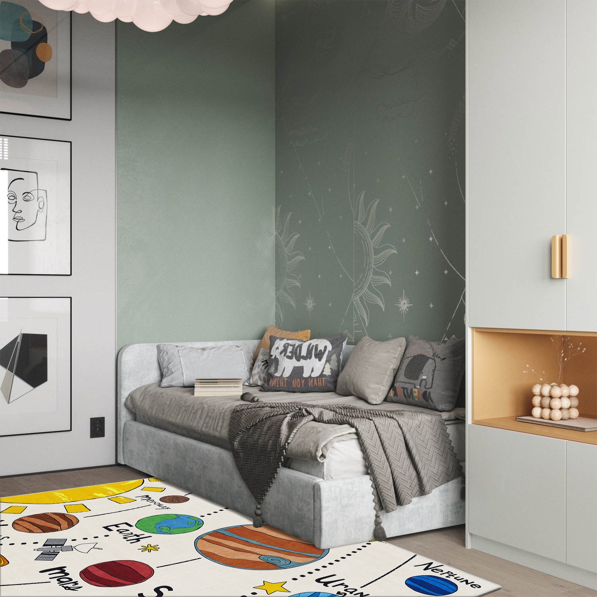 Orbit Machine Washable Area Rug