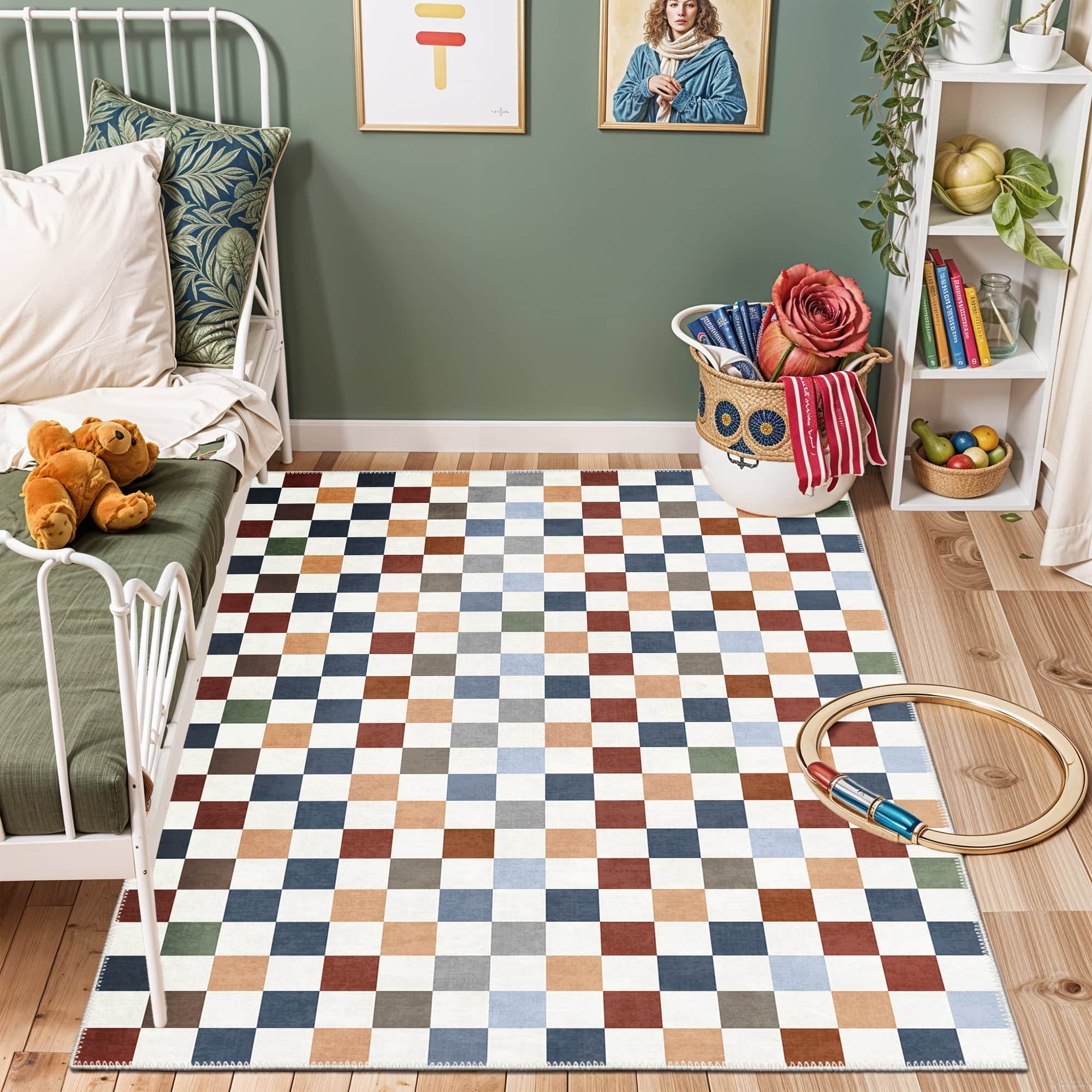 Flame Machine Washable Area Rug