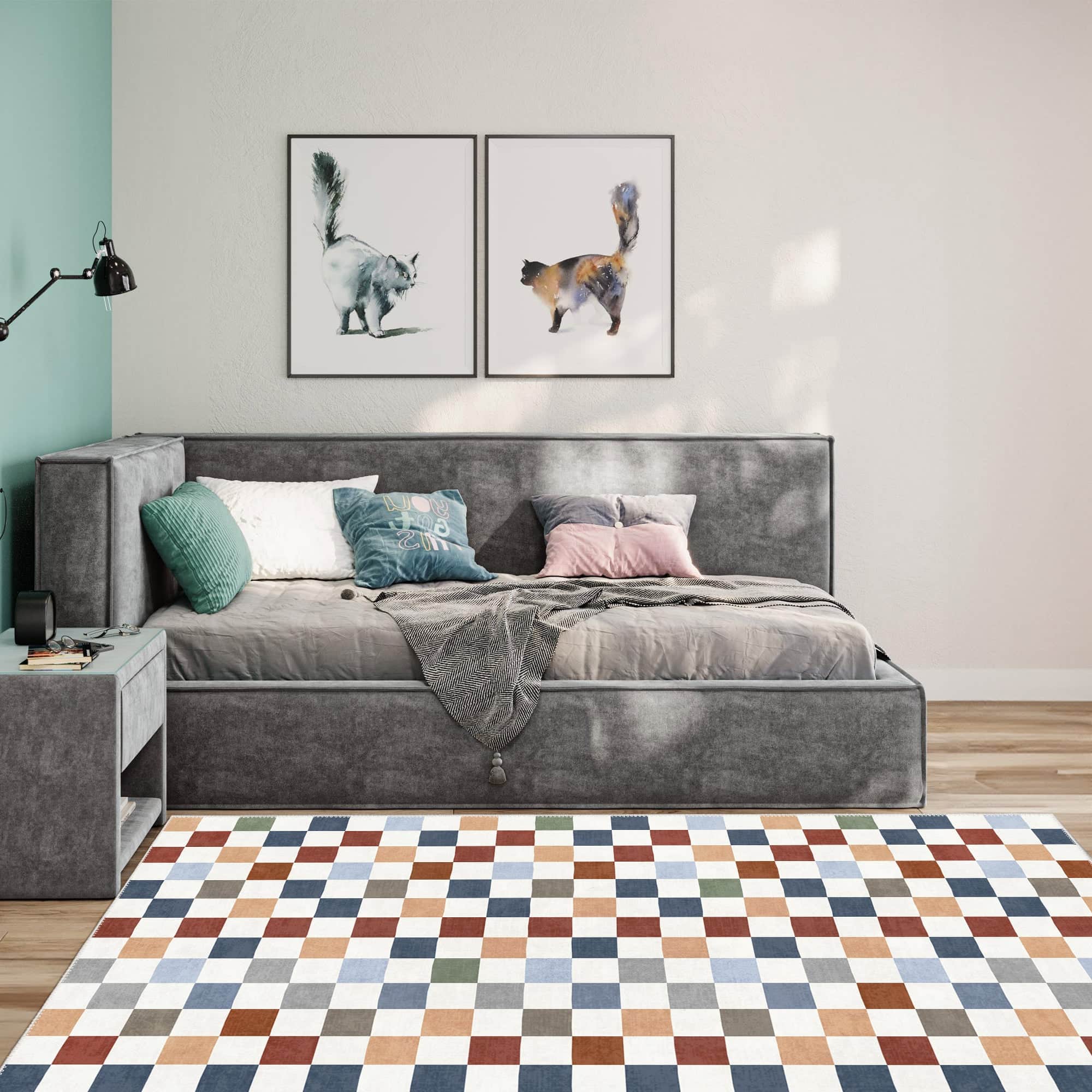 Flame Machine Washable Area Rug