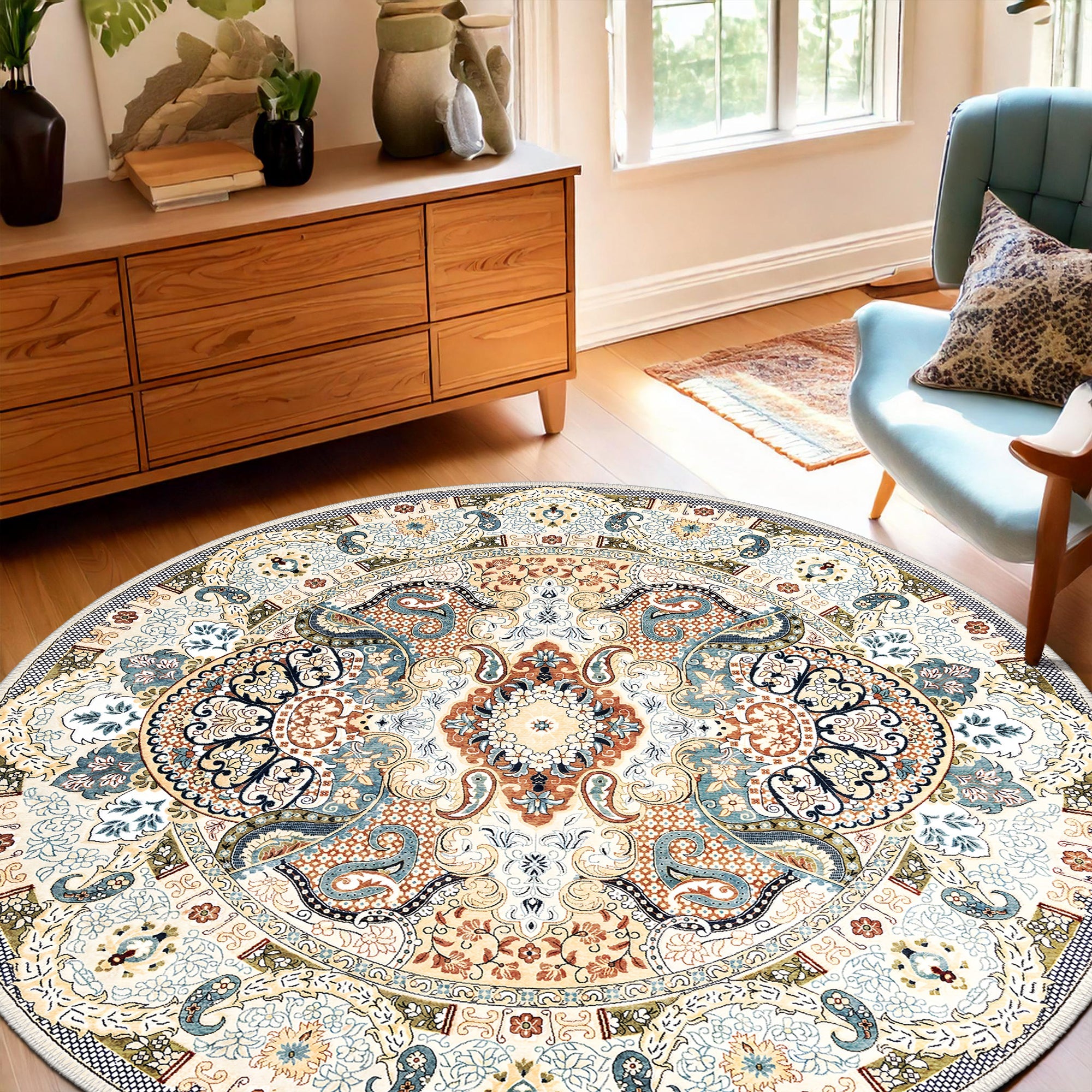 Wasser Machine Washable Area Rug