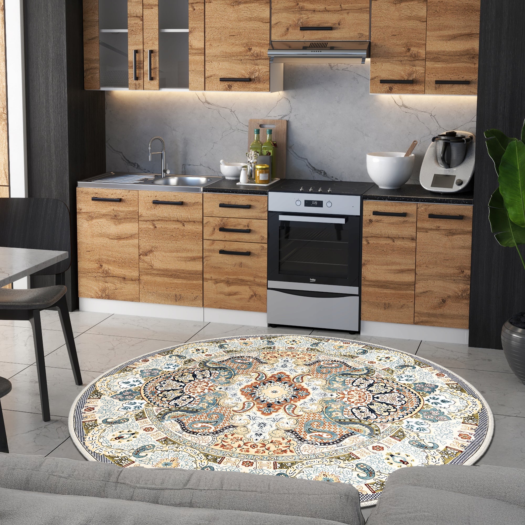 Wasser Machine Washable Area Rug