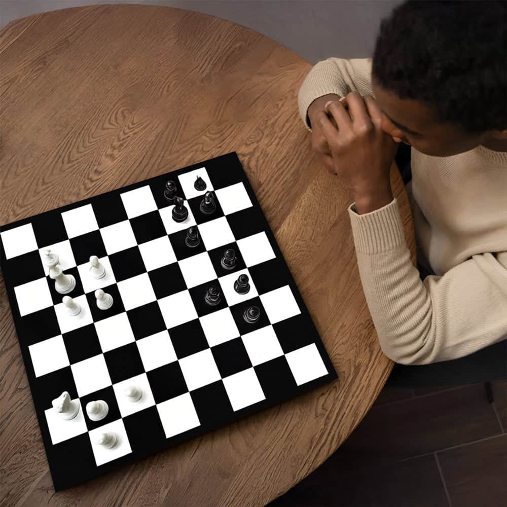 Chess Machine Washable Area Rug