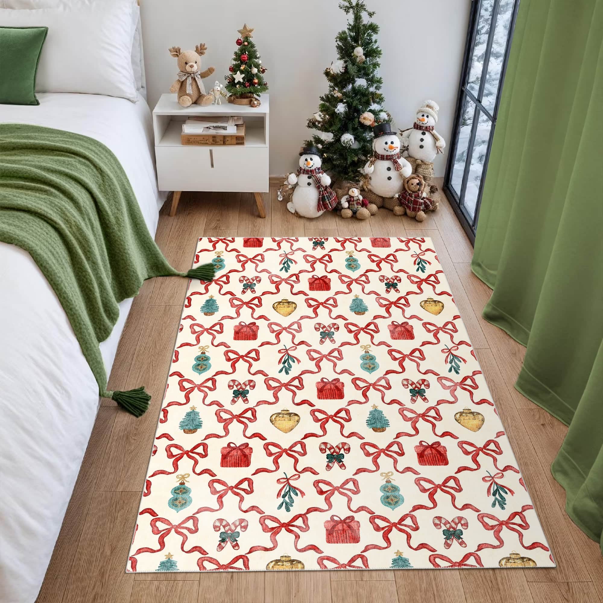 Velora Christmas Machine Washable Area Rug