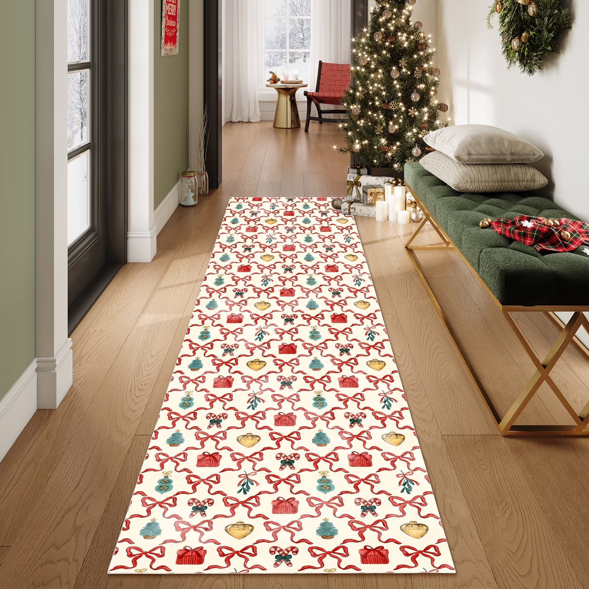 Velora Christmas Machine Washable Area Rug
