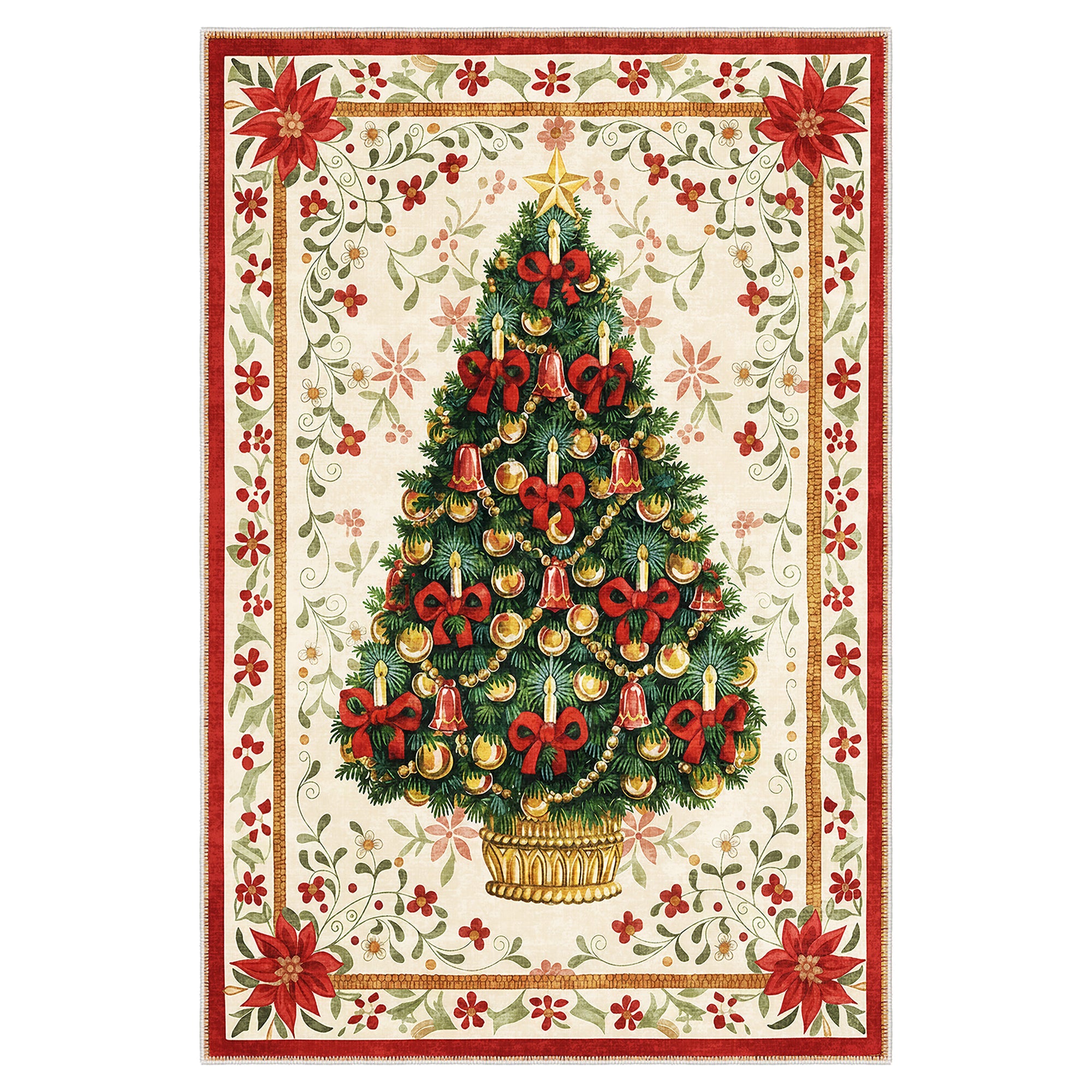Marloen Christmas Machine Washable Area Rug