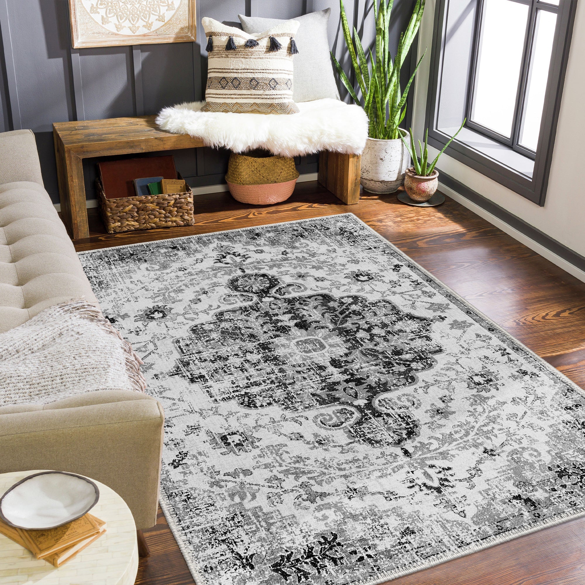 Babia Machine Washable Area Rug