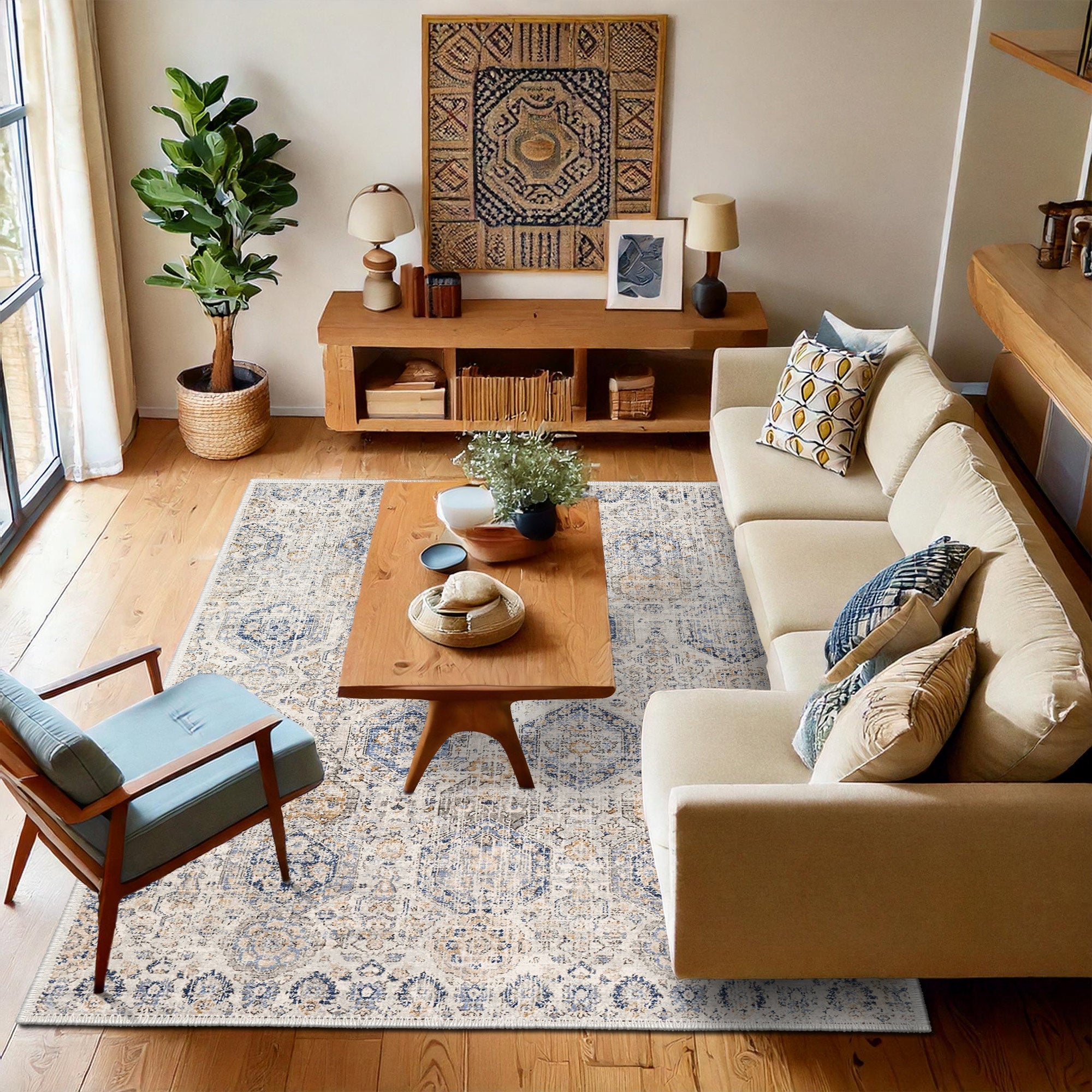Narodnaya Machine Washable Area Rug