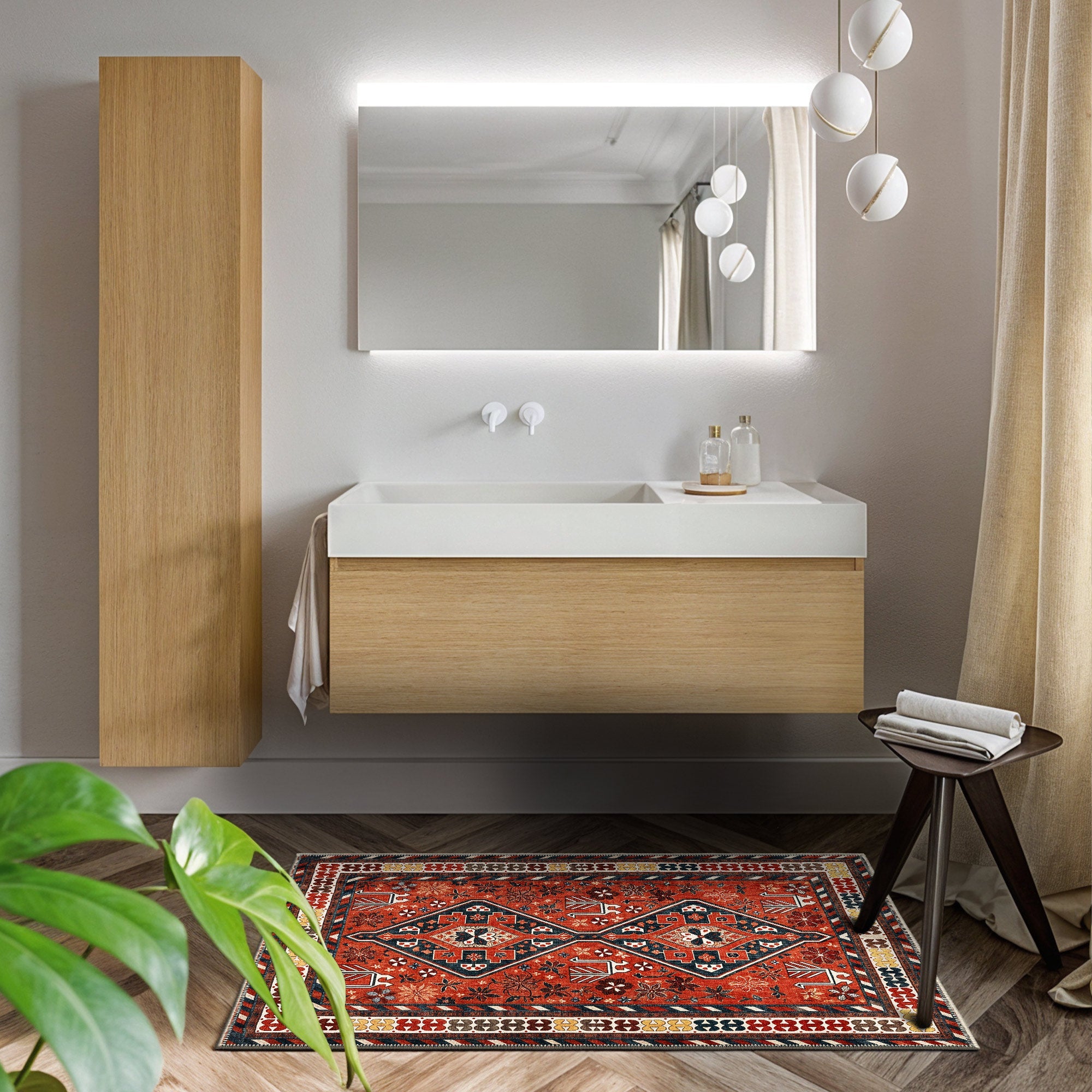 Baldy Machine Washable Area Rug