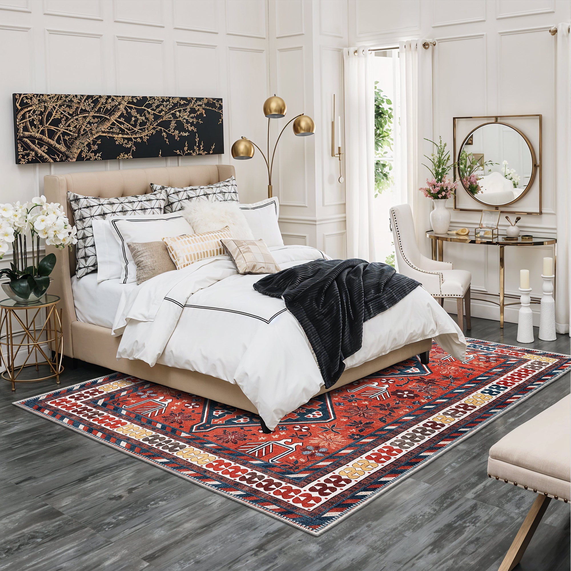 Baldy Machine Washable Area Rug