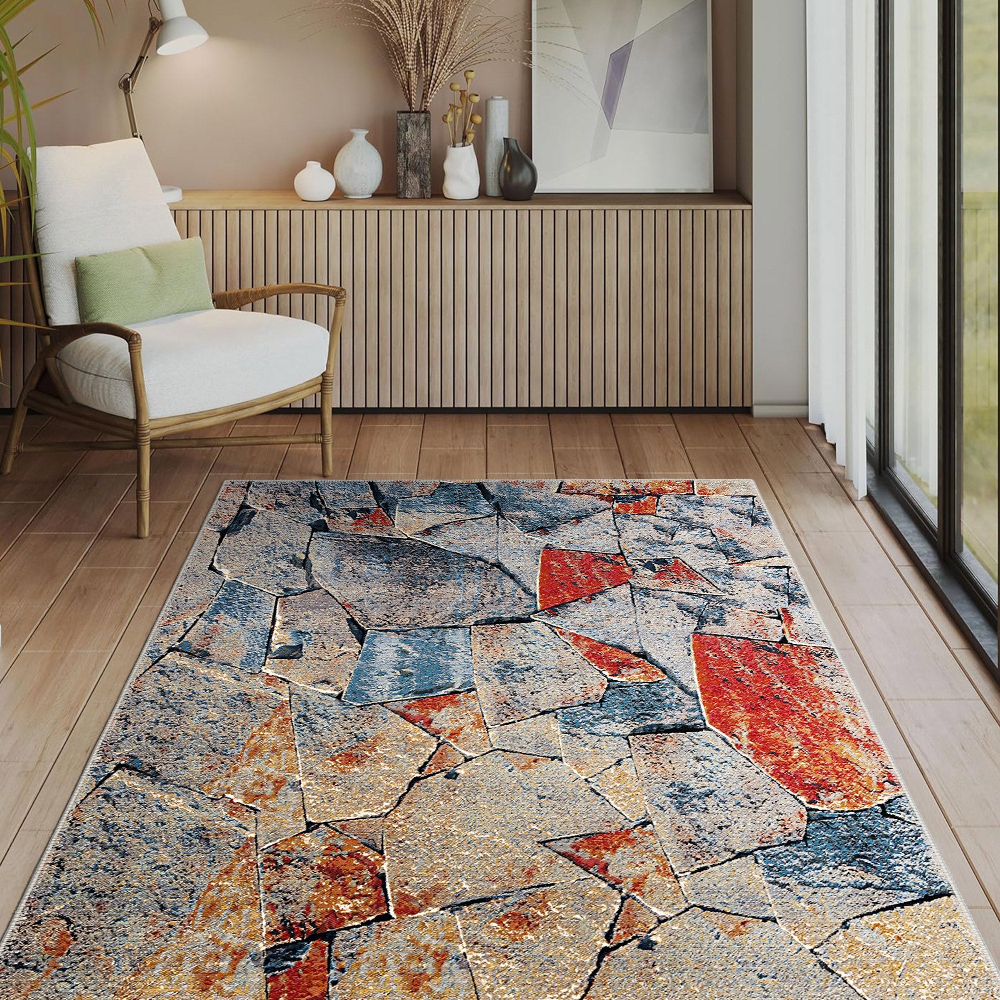 Granite Machine Washable Area Rug