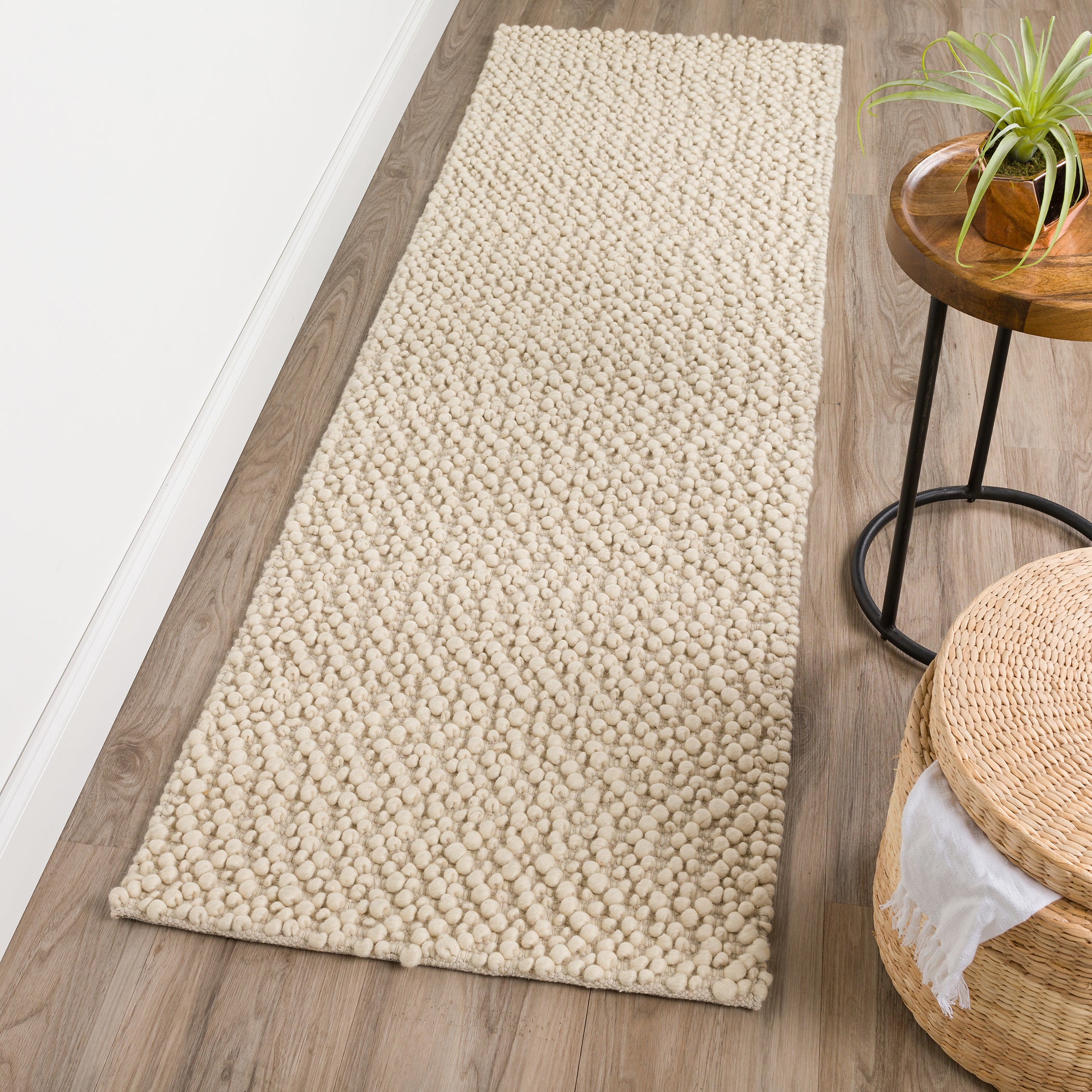 Transitional GR1 Vanilla Ivory Wool Rug 2'3" x 7'6" #shape_Runner