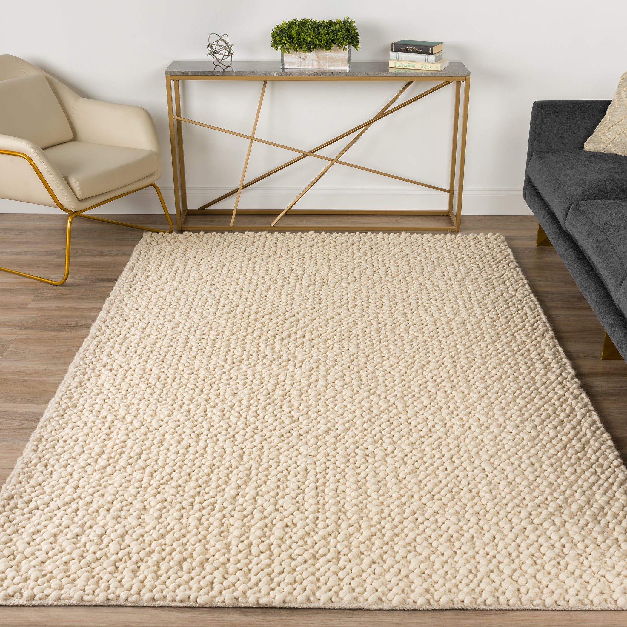 Transitional GR1 Vanilla Ivory Wool Rug 3'6" x 5'6" #shape_Rectangle