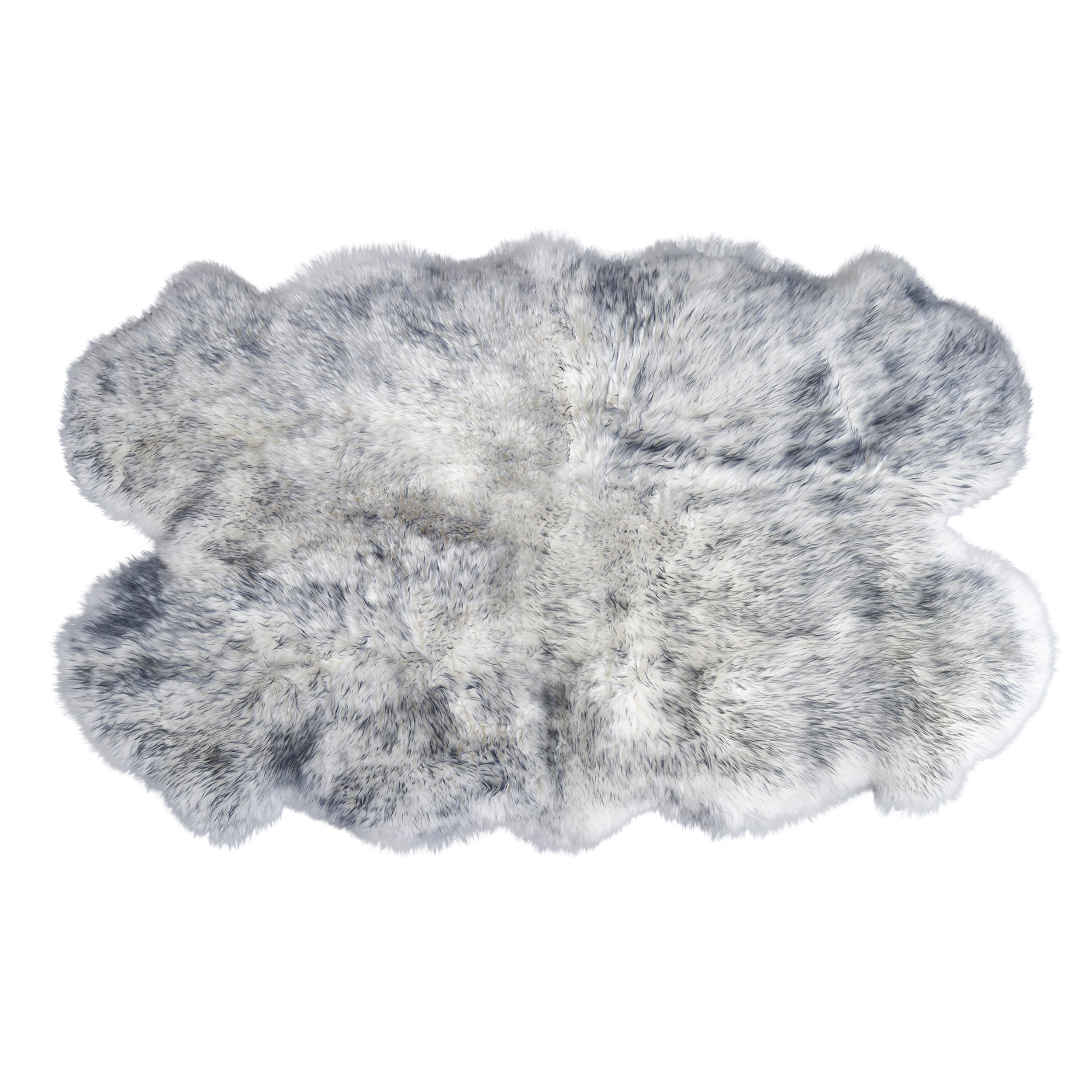 Natural Sheepskin Rug Shearling Fur Pelt Shaggy Carpet #color_Gray Tips