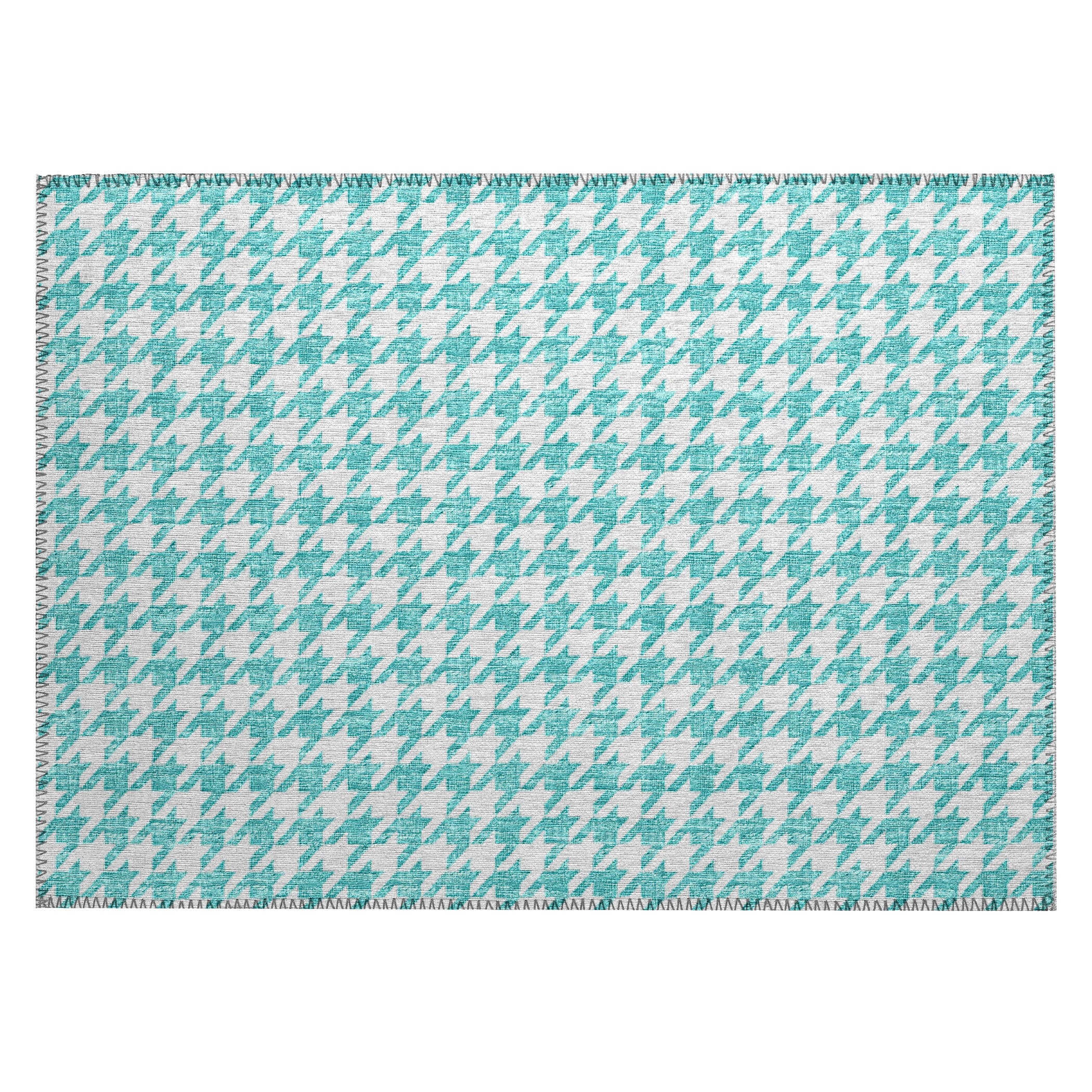 Luxury Machine Washable Indoor/Outdoor Transitional HN1 Aqua Blue Rug 1'8" x 2'6" #shape_Rectangle