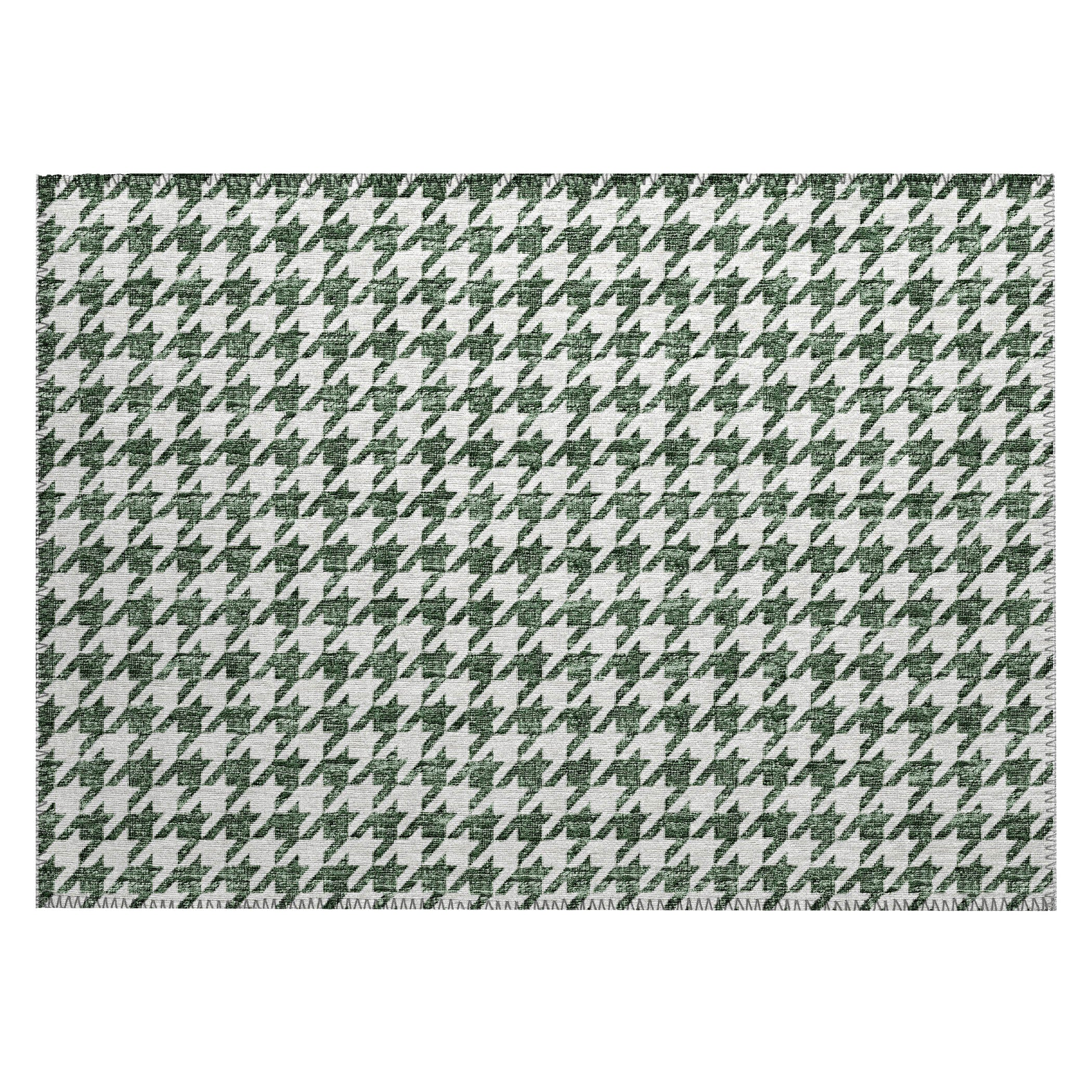 Luxury Machine Washable Indoor/Outdoor Transitional HN1 Green Rug 1'8" x 2'6" #shape_Rectangle
