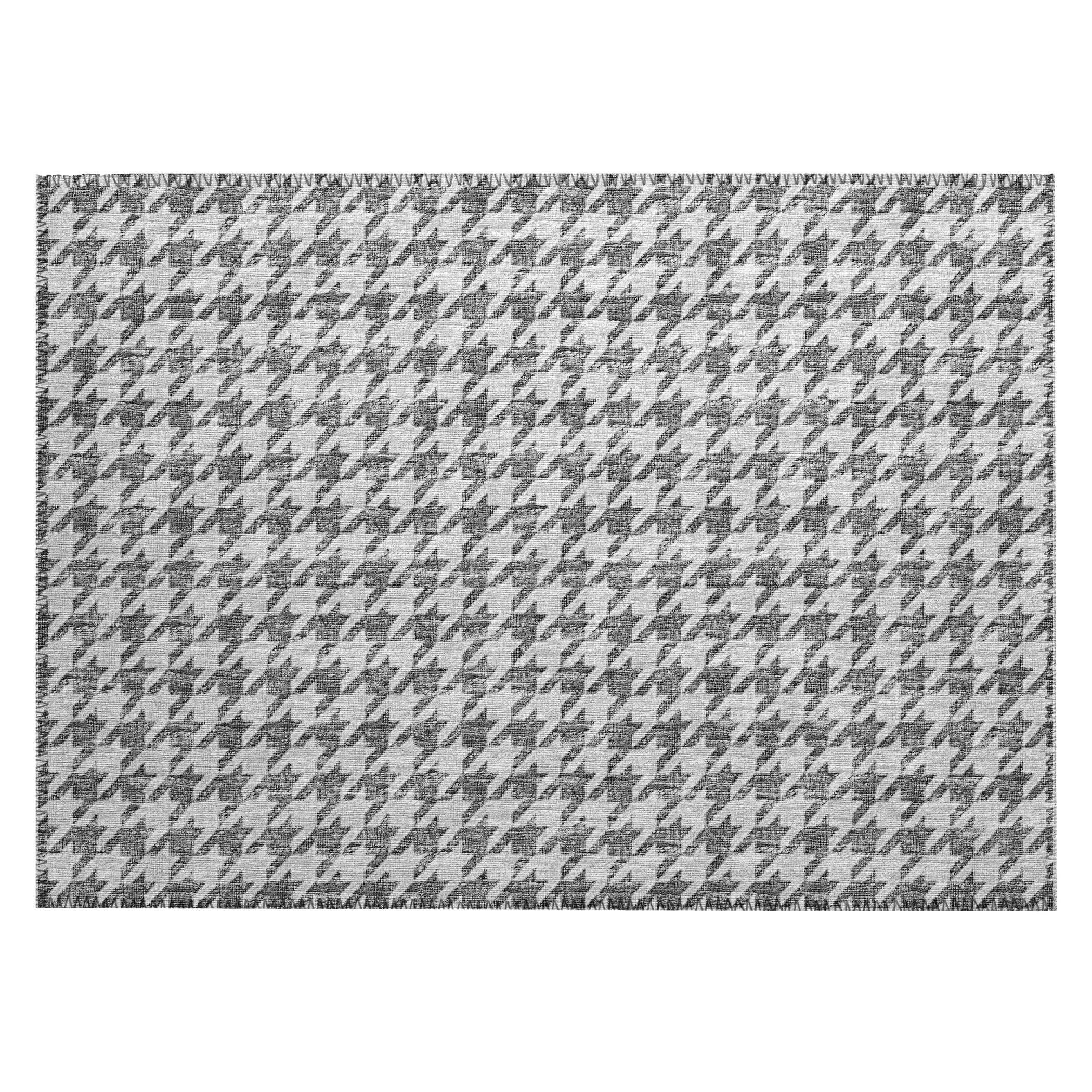 Luxury Machine Washable Indoor/Outdoor Transitional HN1 Gray Rug 1'8" x 2'6" #shape_Rectangle