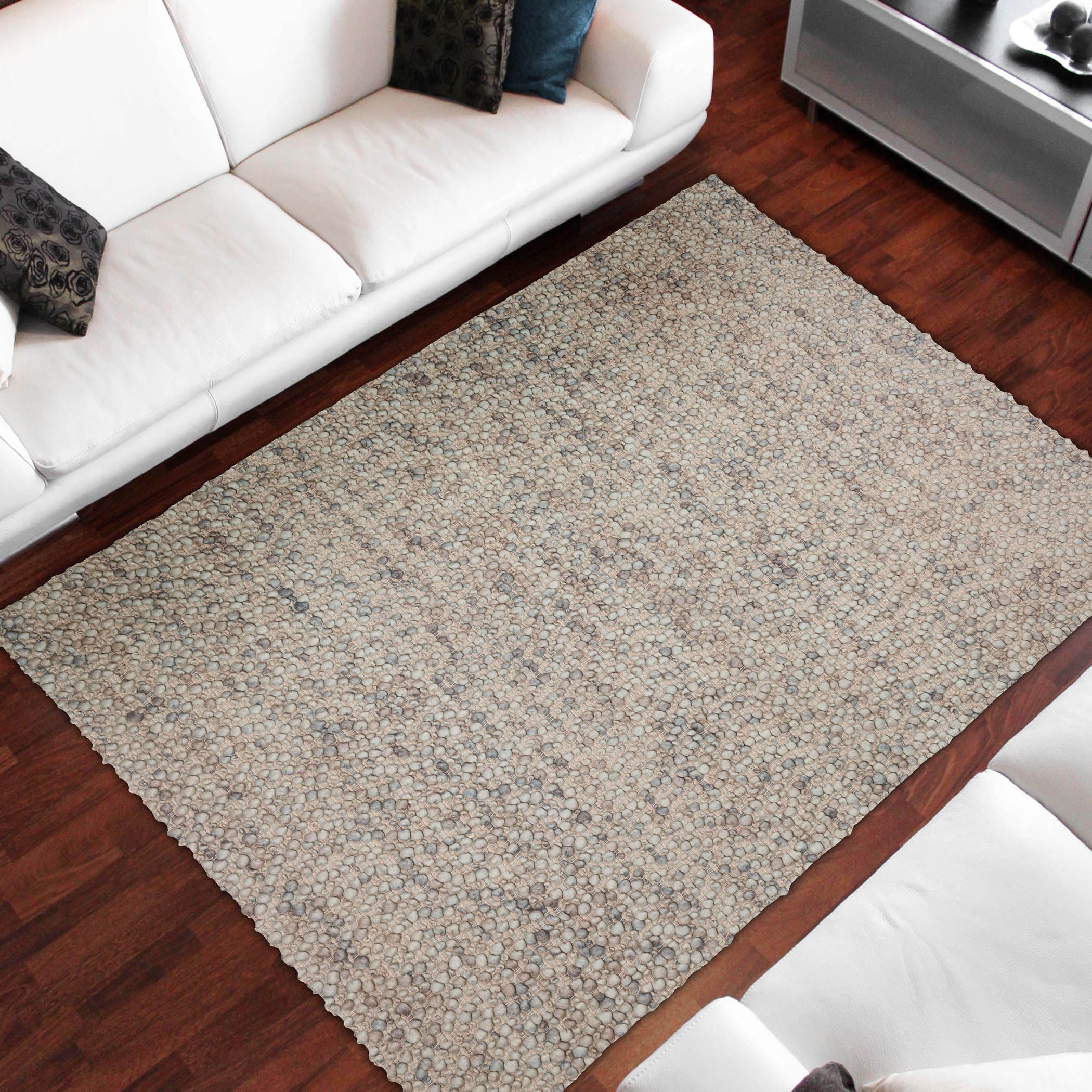 Transitional HU1 Linen Ivory Wool Rug 3'6" x 5'6" #shape_Rectangle