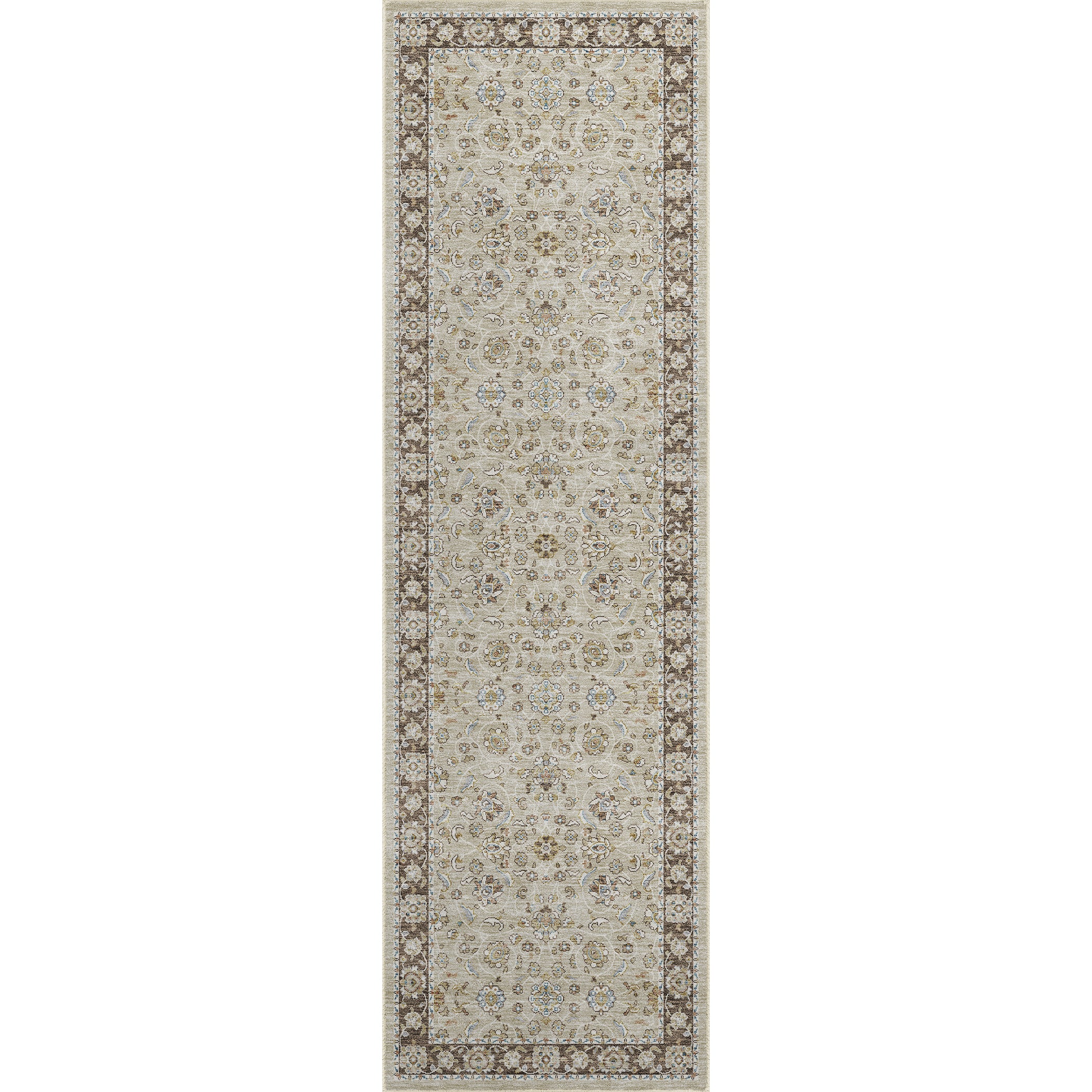 Luxury Washable Indoor/Outdoor traditional HY1 Beige Brown Rug 2'3" x 7'6" #shape_Runner