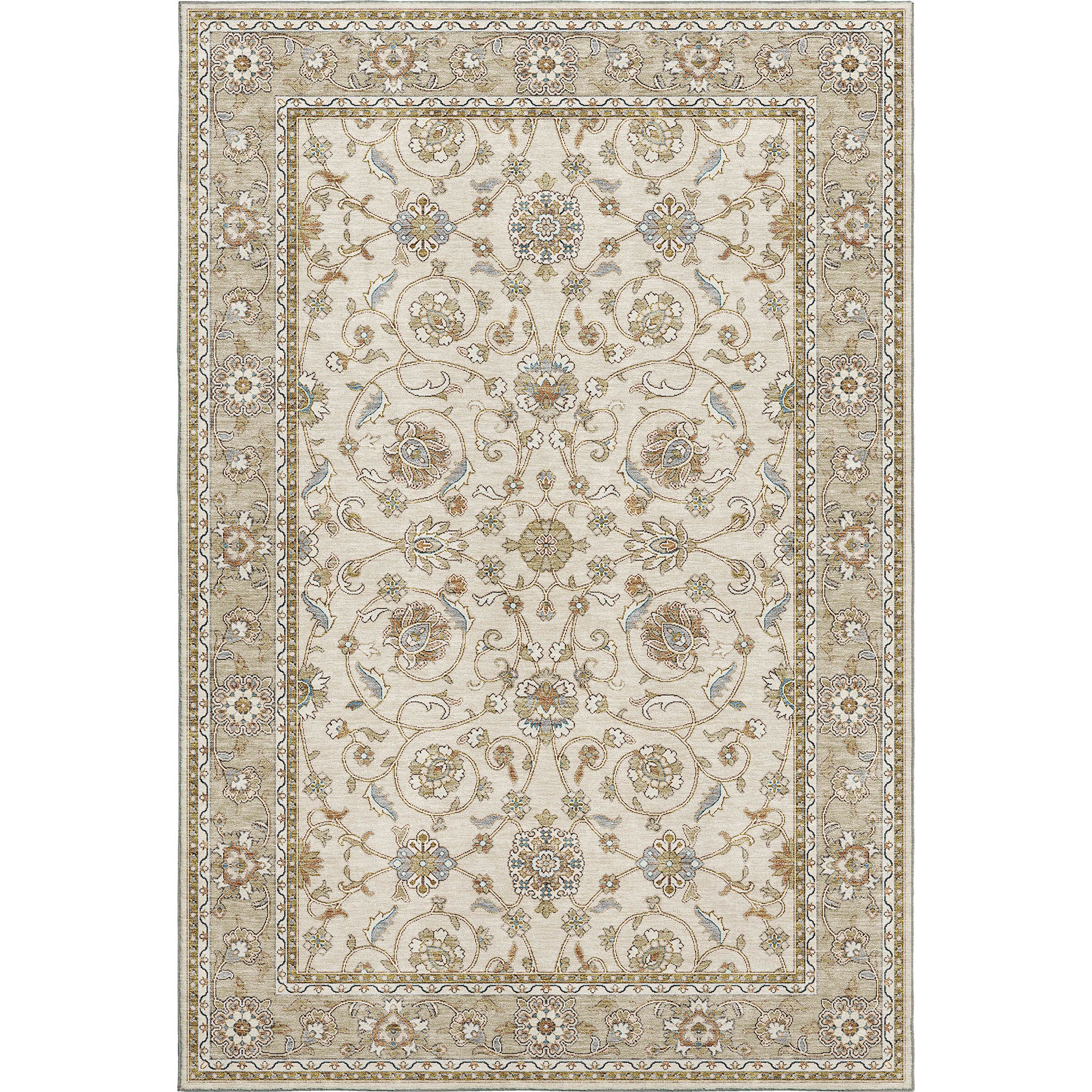 Luxury Washable Indoor/Outdoor traditional HY1 Ivory Rug 1'8" x 2'6" #shape_Rectangle