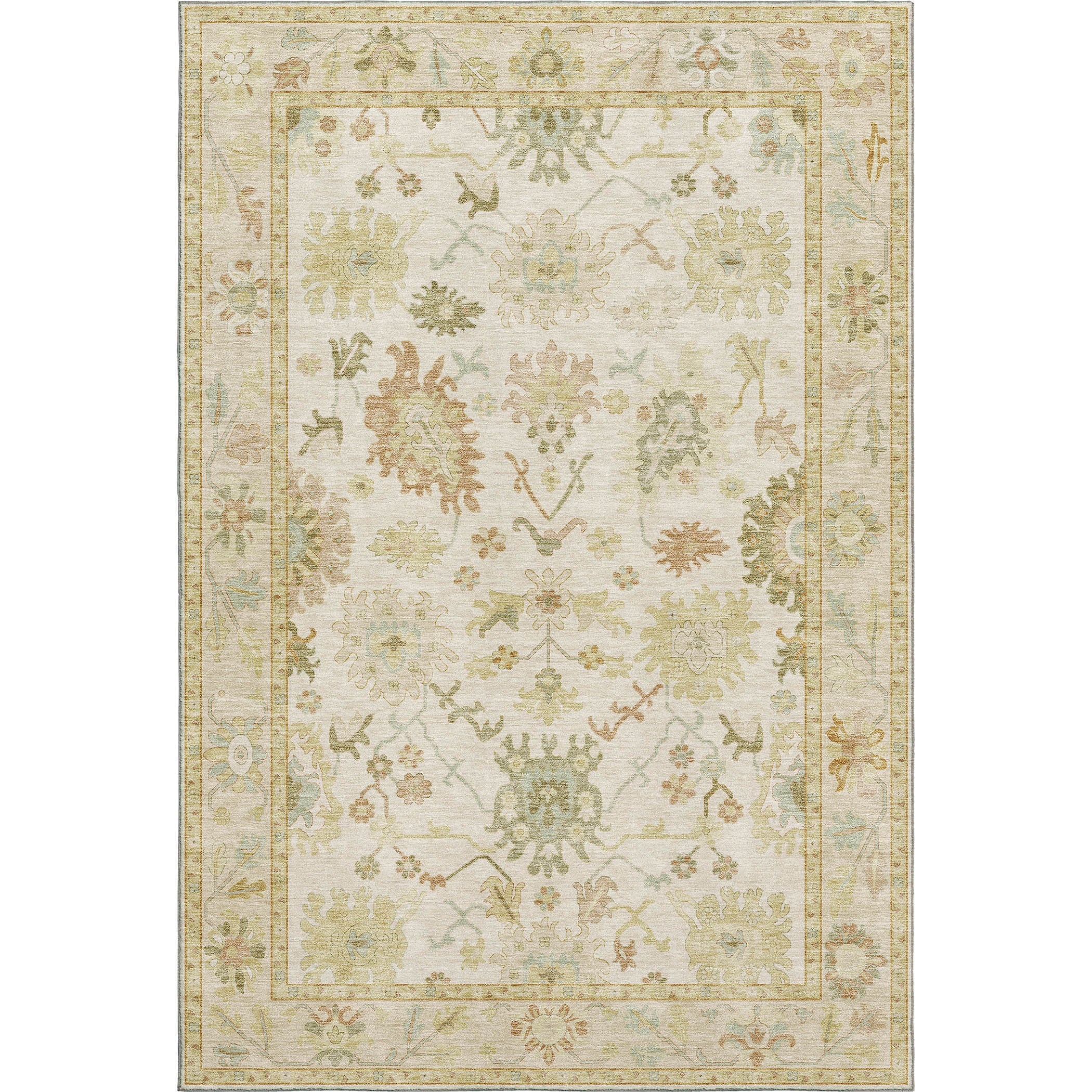 Luxury Washable Indoor/Outdoor traditional HY2 Ivory Rug 1'8" x 2'6" #shape_Rectangle