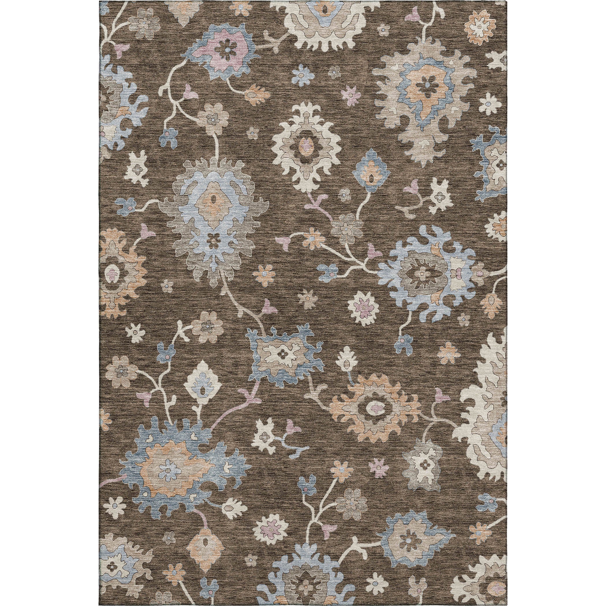 Luxury Washable Indoor/Outdoor traditional HY4 Chocolate Brown Rug 1'8" x 2'6" #shape_Rectangle