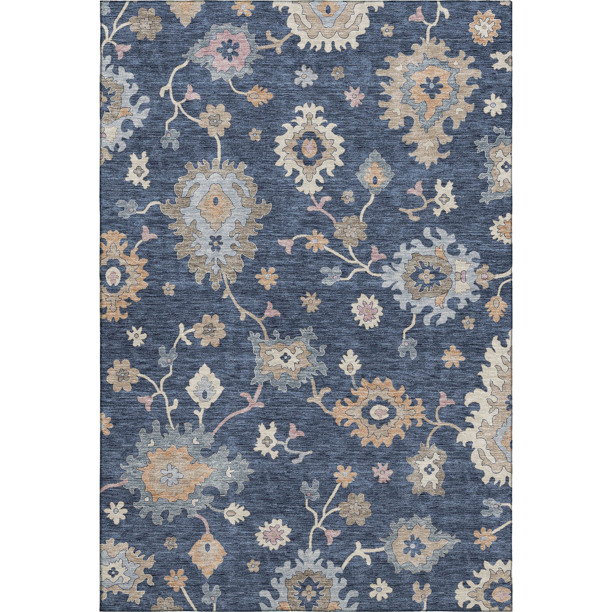 Luxury Washable Indoor/Outdoor traditional HY4 Navy Blue Rug 1'8" x 2'6" #shape_Rectangle