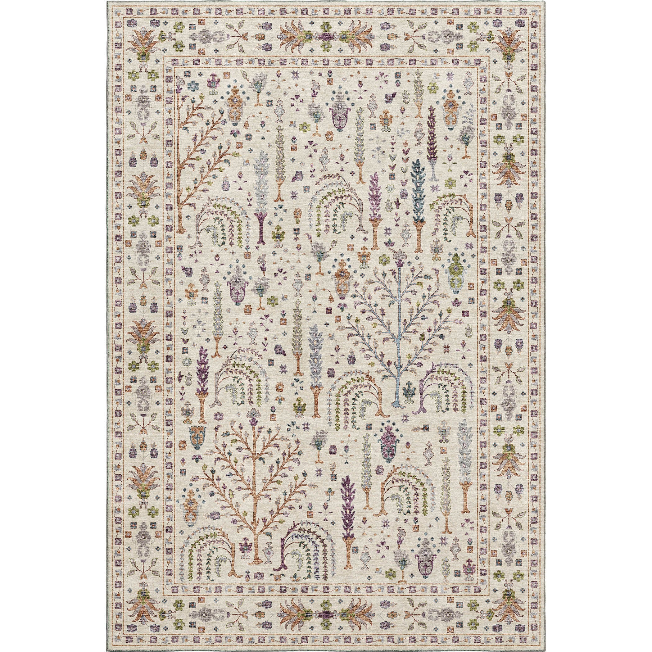 Luxury Washable Indoor/Outdoor traditional HY5 Ivory Rug 1'8" x 2'6" #shape_Rectangle