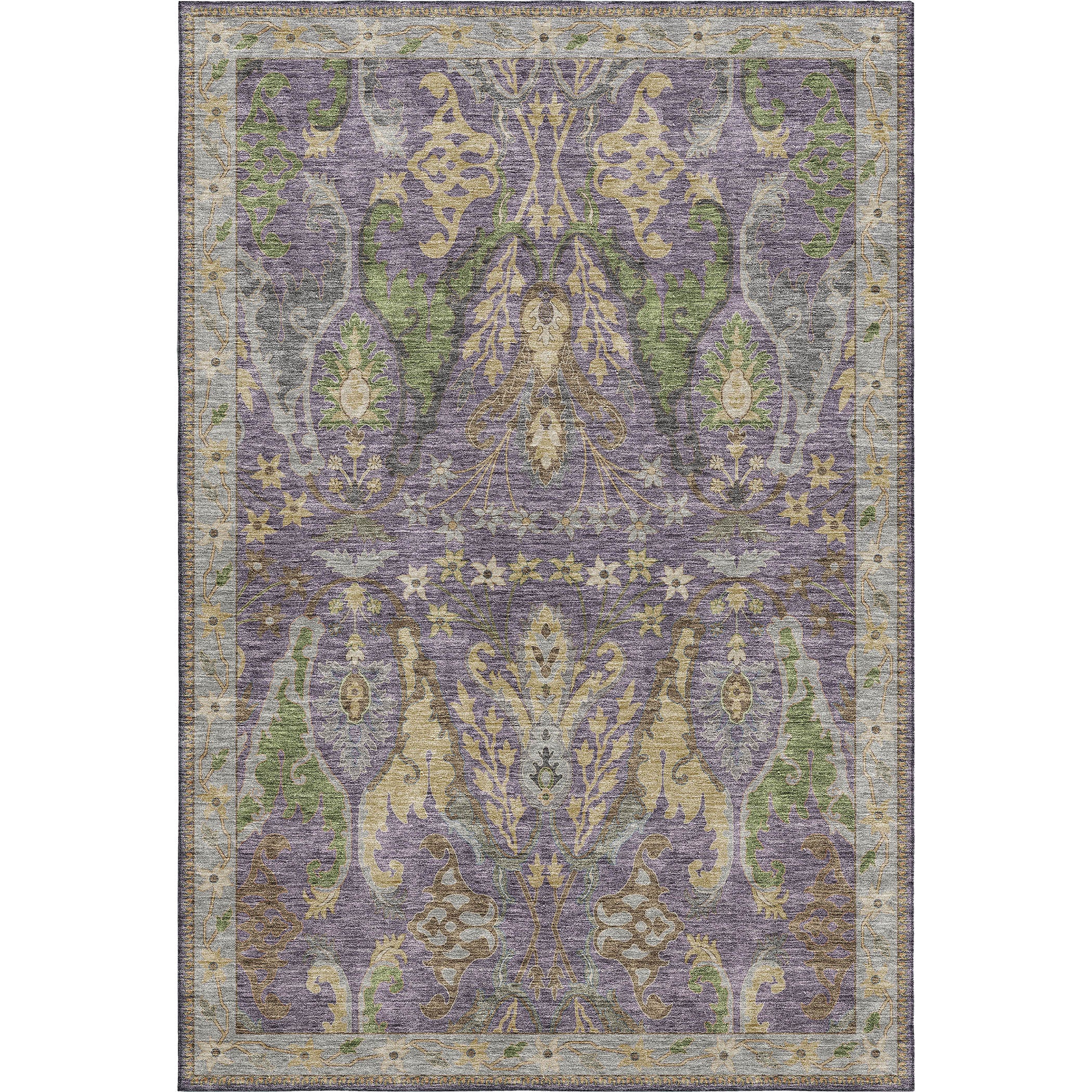 Luxury Washable Indoor/Outdoor traditional HY6 Purple Rug 1'8" x 2'6" #shape_Rectangle
