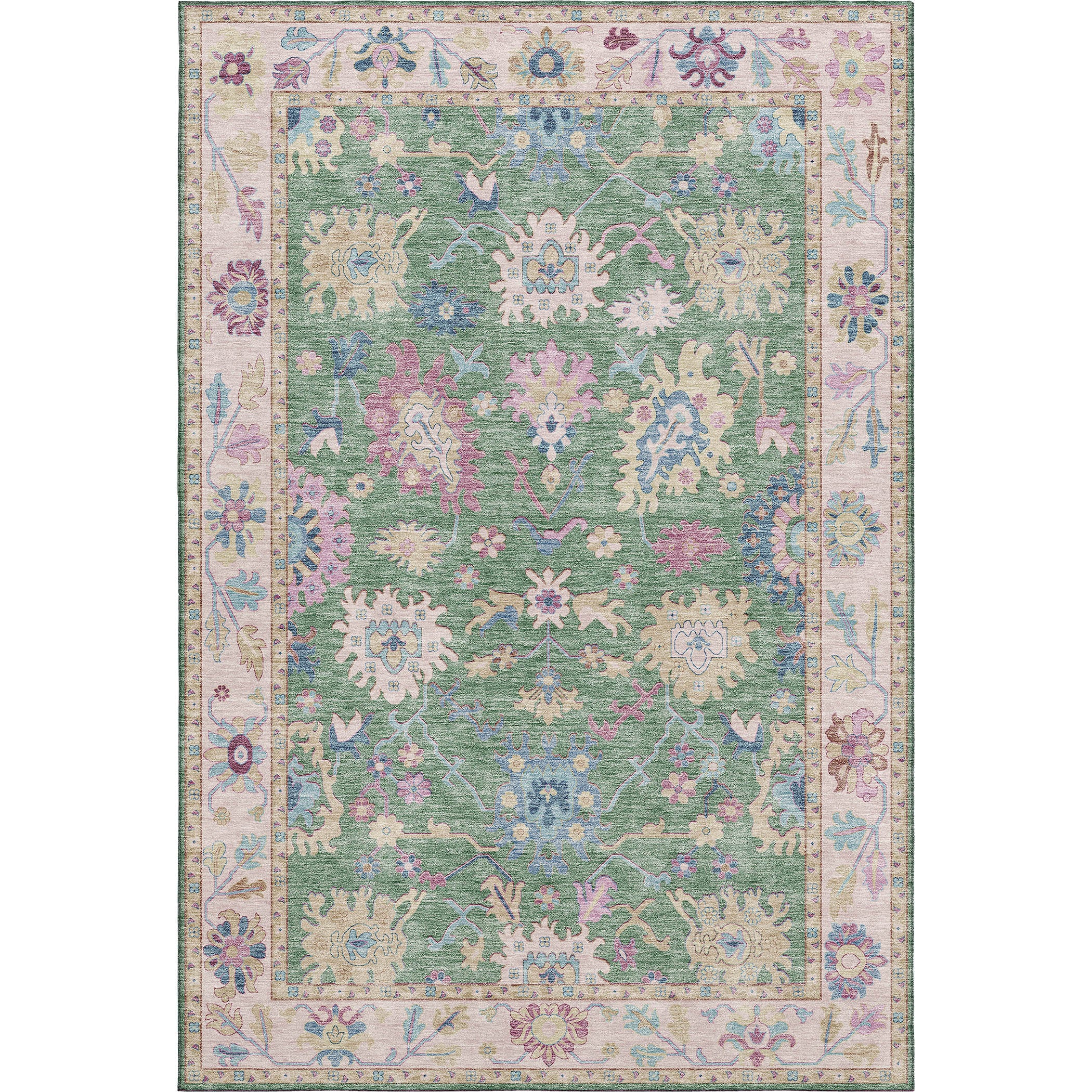 Luxury Washable Indoor/Outdoor traditional HY7 Lime Green Rug 1'8" x 2'6" #shape_Rectangle