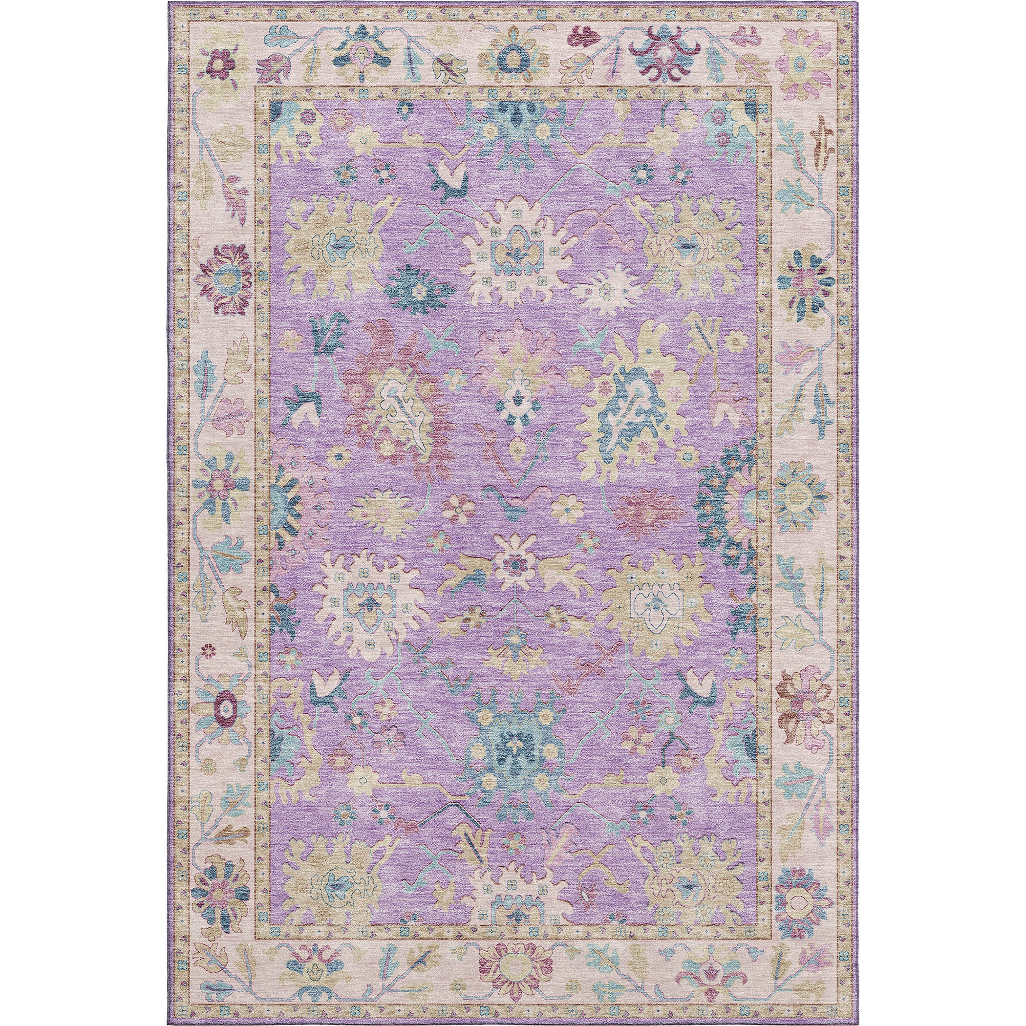 Luxury Washable Indoor/Outdoor traditional HY7 Purple Rug 1'8" x 2'6" #shape_Rectangle