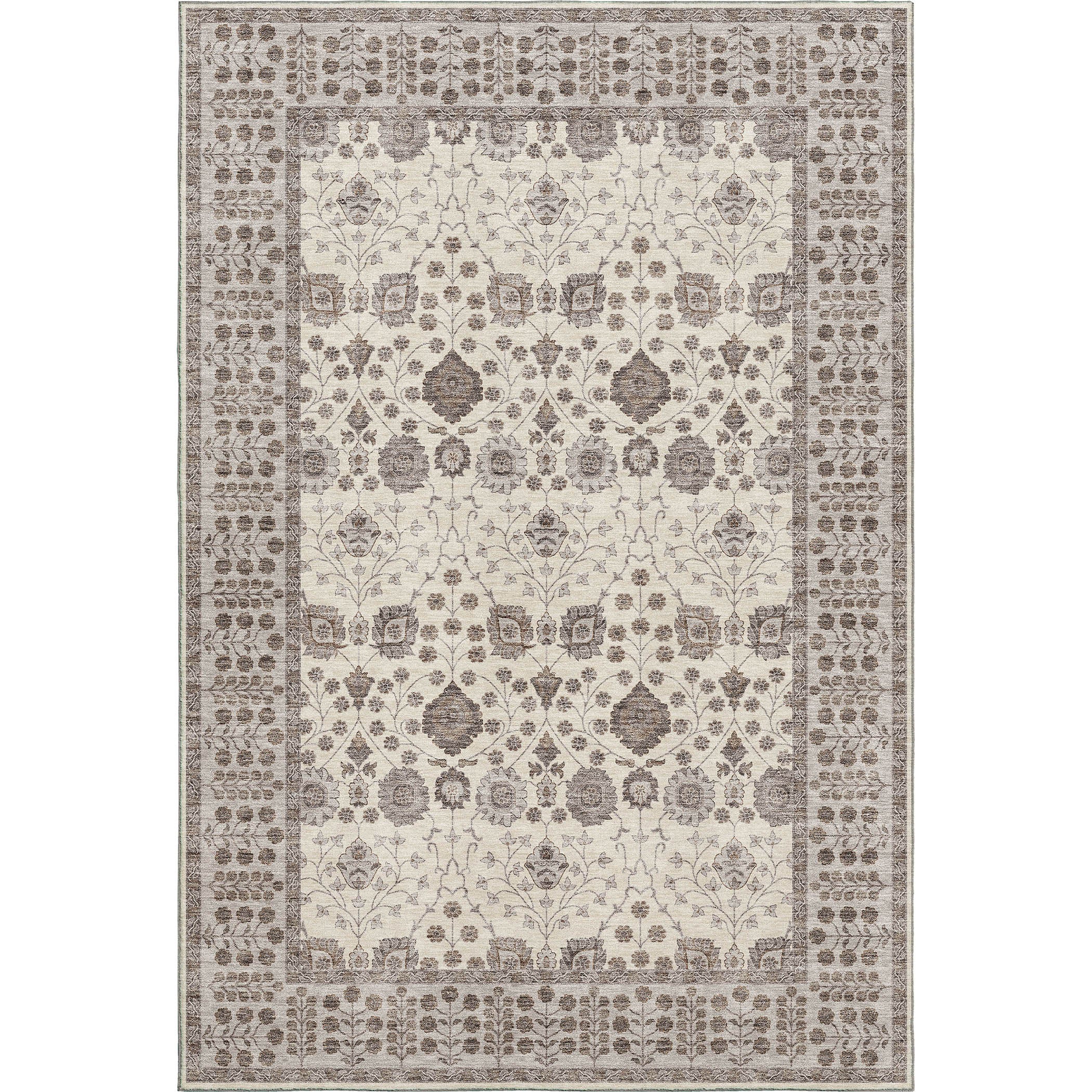 Luxury Washable Indoor/Outdoor traditional HY8 Ivory Rug 1'8" x 2'6" #shape_Rectangle