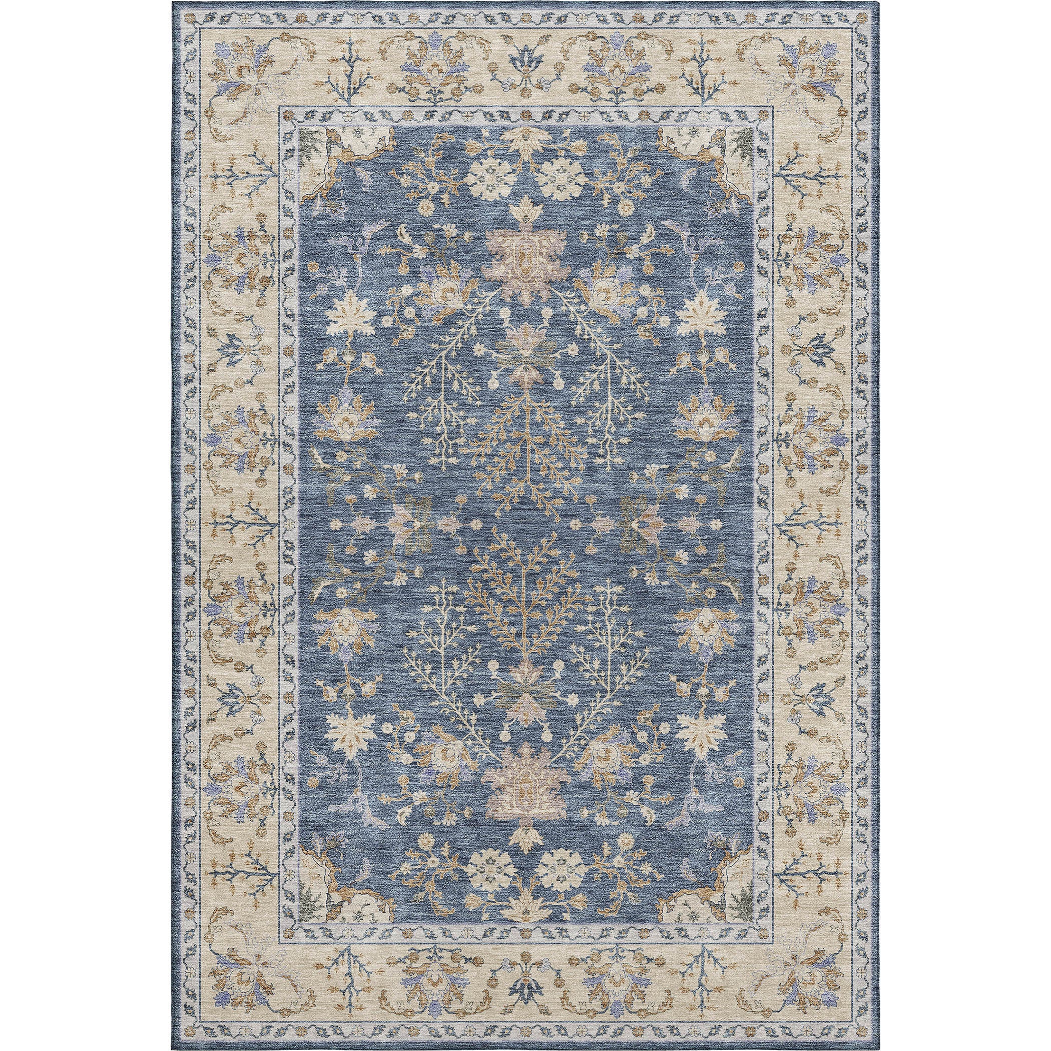 Luxury Washable Indoor/Outdoor traditional HY9 Blue Rug 1'8" x 2'6" #shape_Rectangle