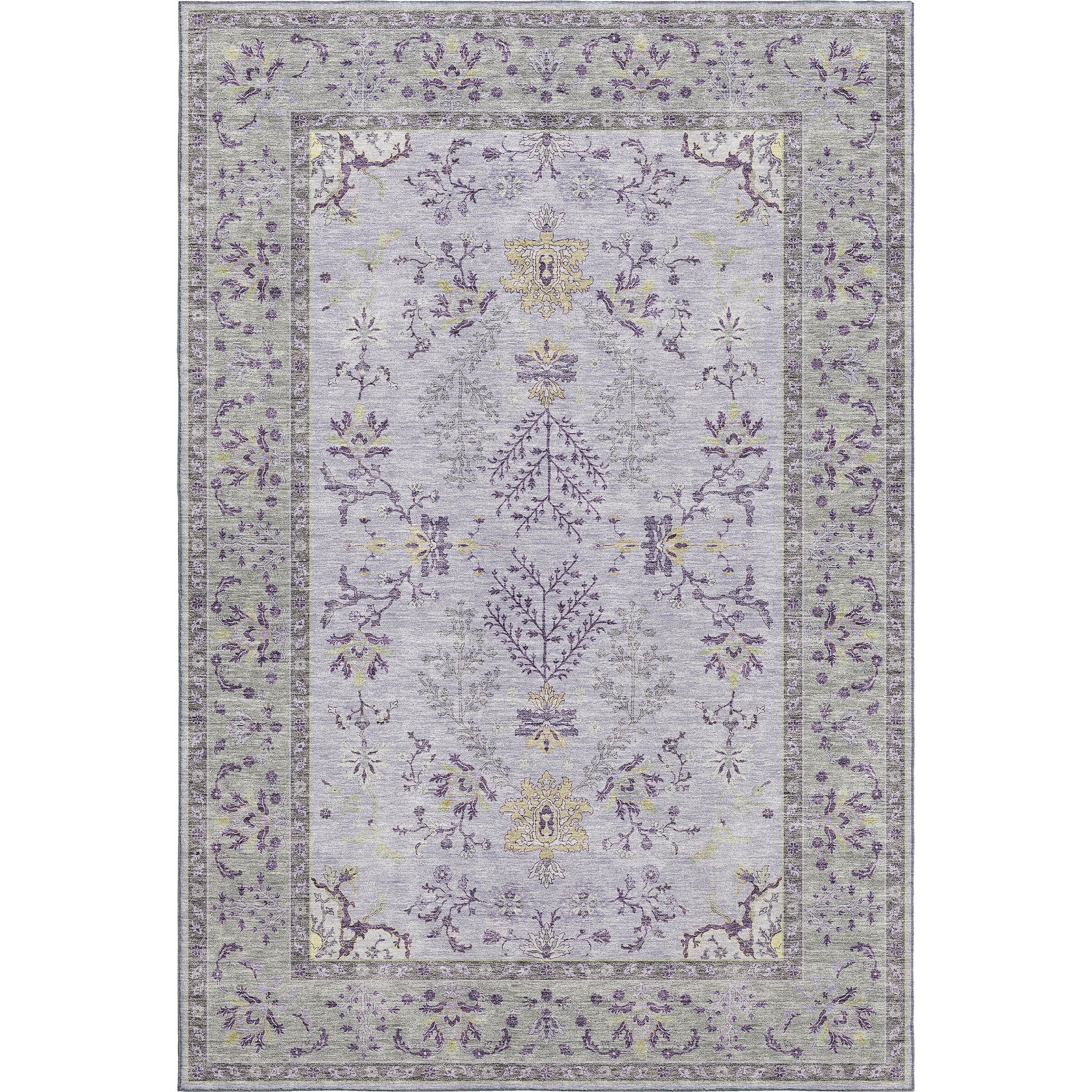 Luxury Washable Indoor/Outdoor traditional HY9 Lavender Purple Rug 1'8" x 2'6" #shape_Rectangle