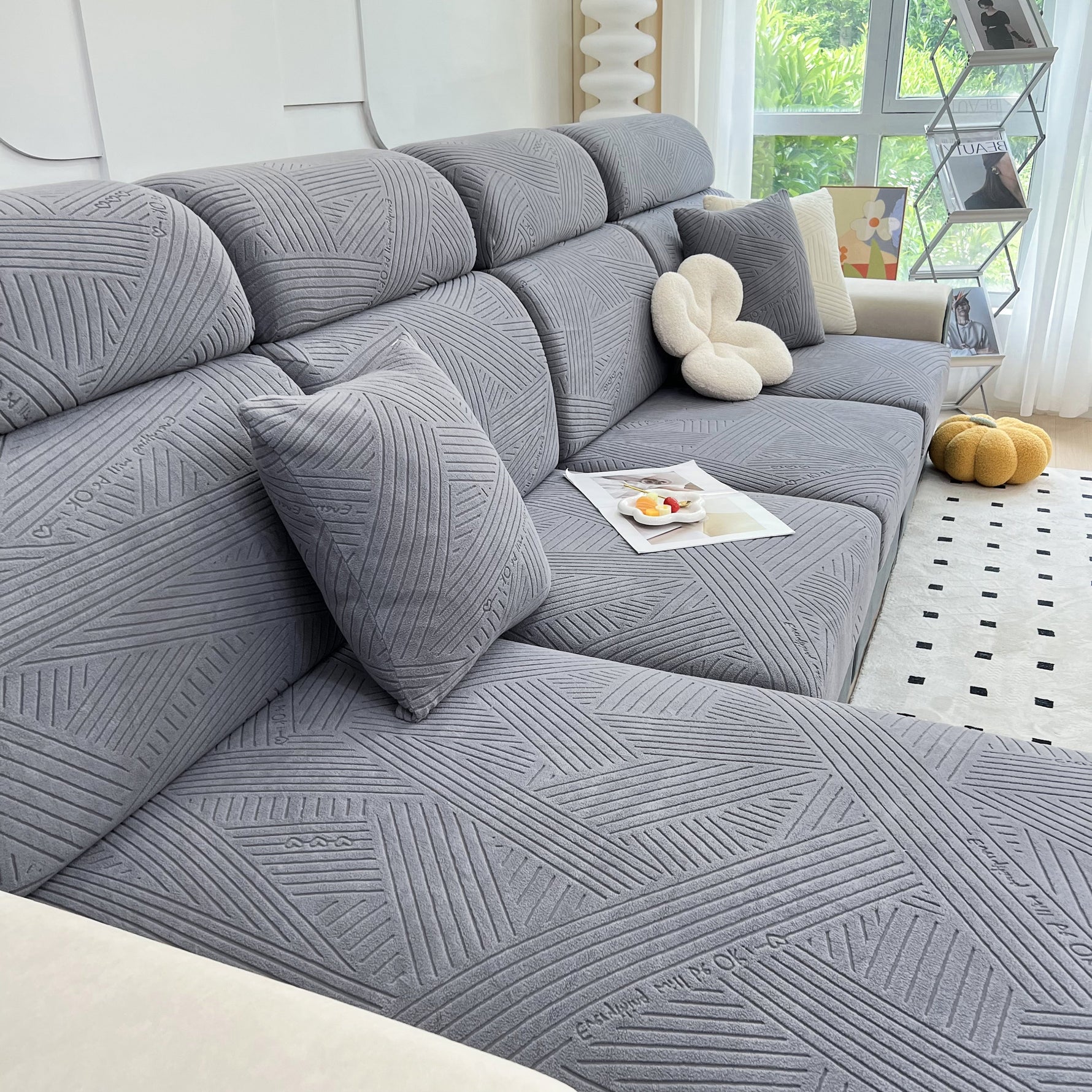 Stretch Couch Cushion Covers, Slipcovers Sofa Cushion Protector Covers, Elastic Furniture Protector for Pets, Kid