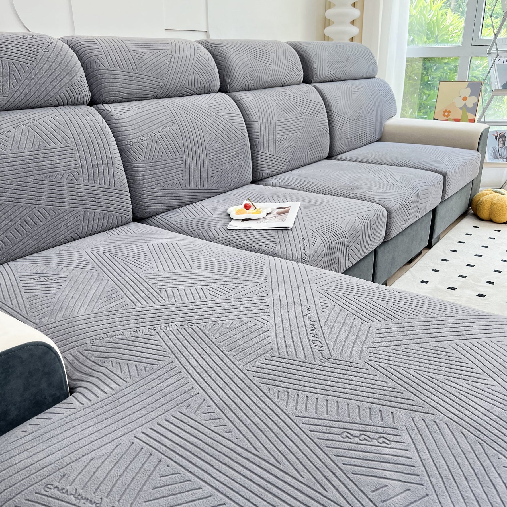 Stretch Couch Cushion Covers, Slipcovers Sofa Cushion Protector Covers, Elastic Furniture Protector for Pets, Kid