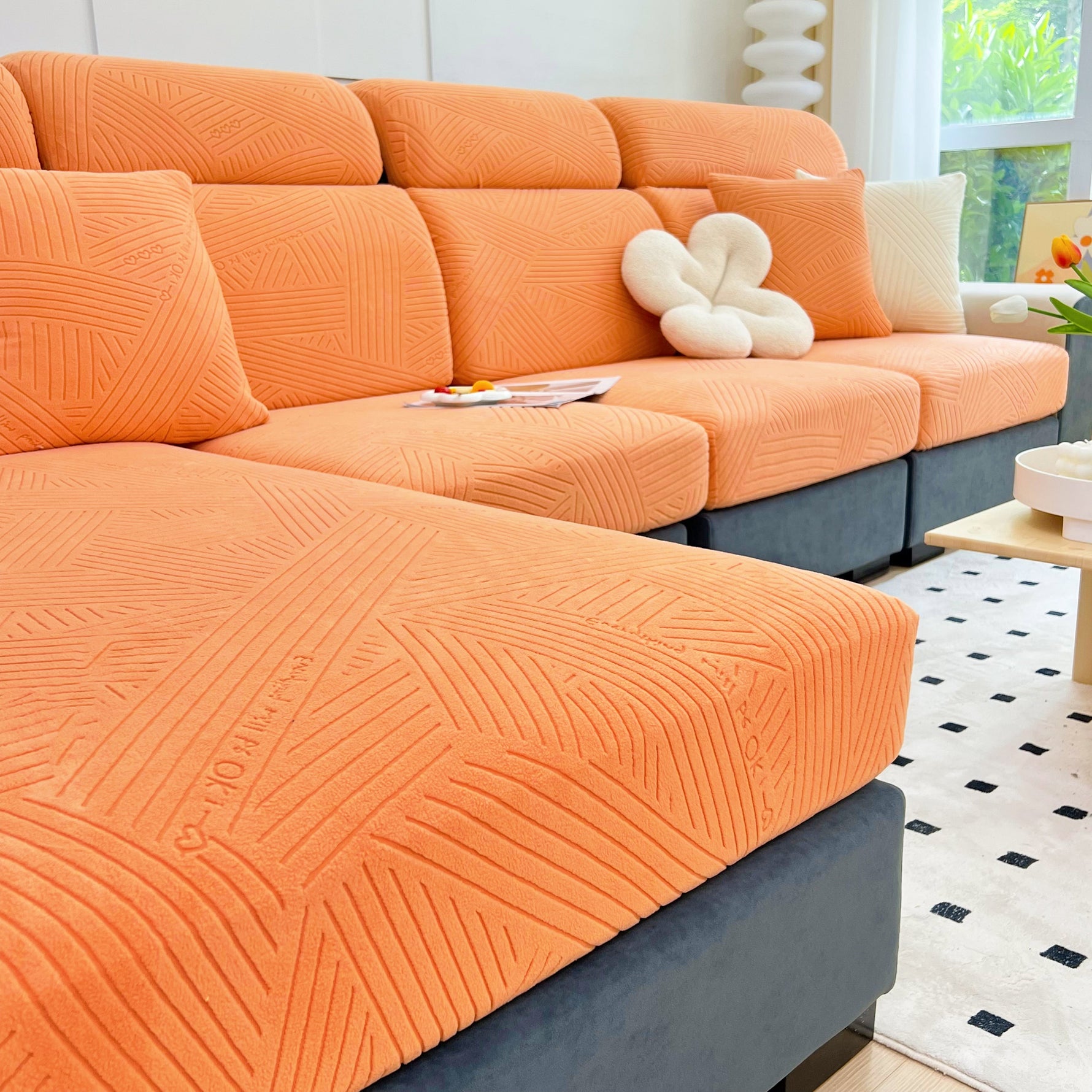 Stretch Couch Cushion Covers, Slipcovers Sofa Cushion Protector Covers, Elastic Furniture Protector for Pets, Kid