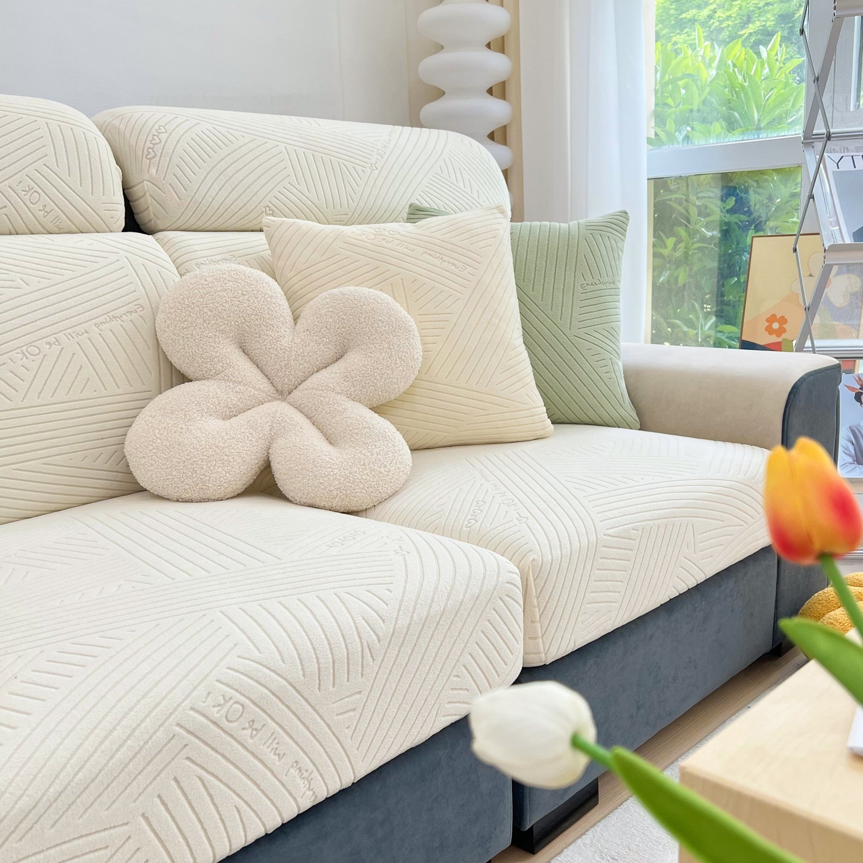 Stretch Couch Cushion Covers, Slipcovers Sofa Cushion Protector Covers, Elastic Furniture Protector for Pets, Kid