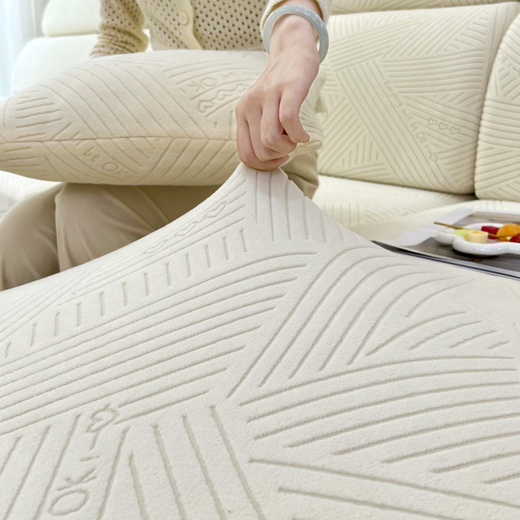 Stretch Couch Cushion Covers, Slipcovers Sofa Cushion Protector Covers, Elastic Furniture Protector for Pets, Kid