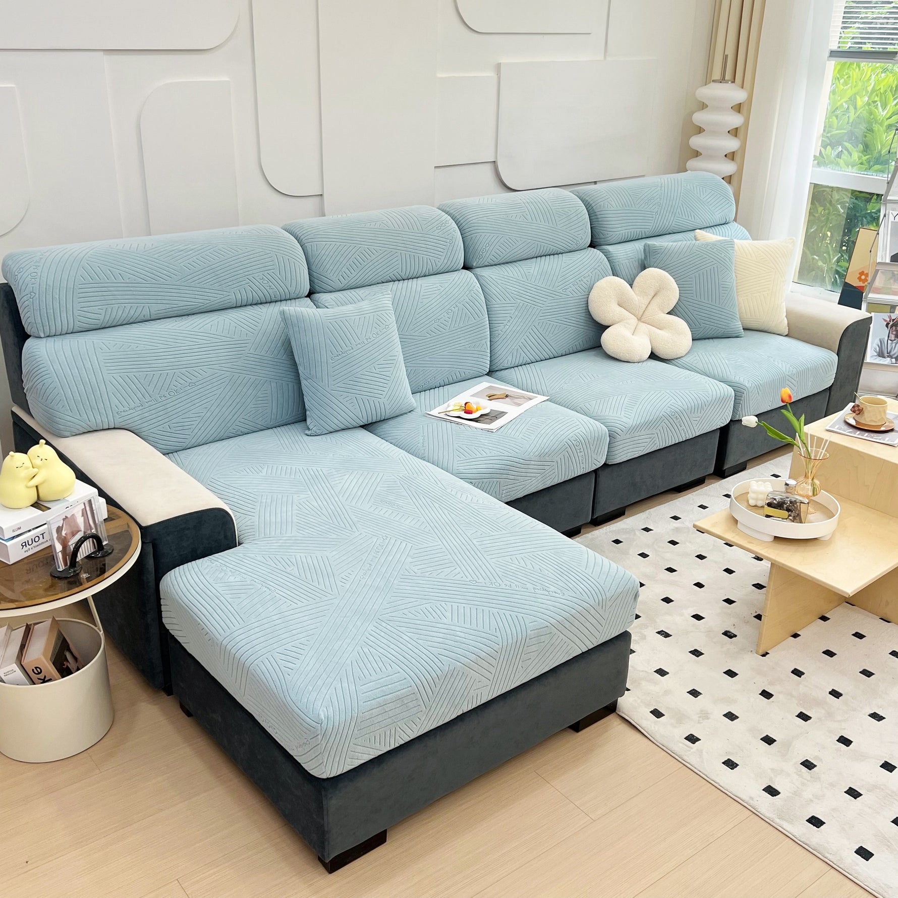 Stretch Couch Cushion Covers, Slipcovers Sofa Cushion Protector Covers, Elastic Furniture Protector for Pets, Kid