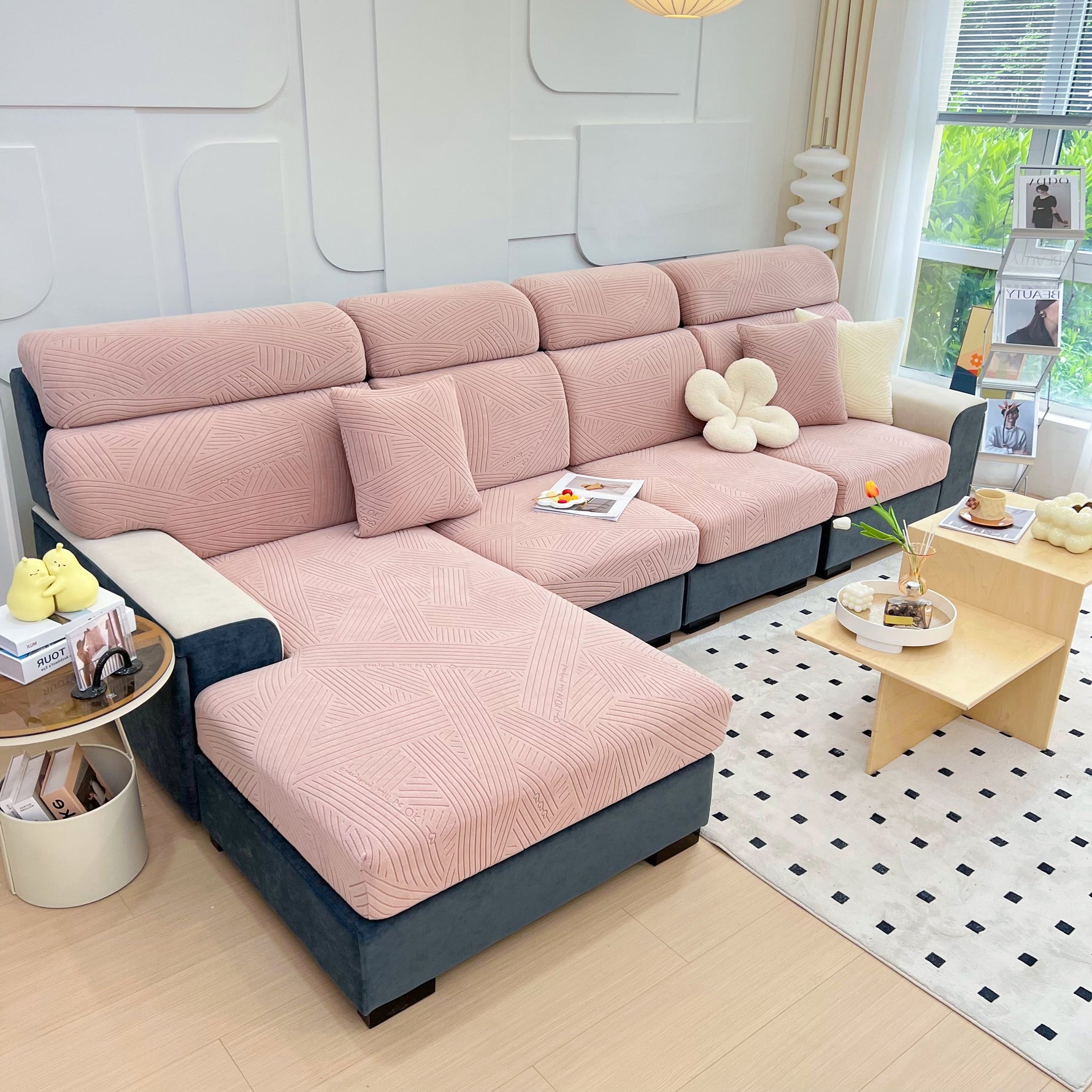 Stretch Couch Cushion Covers, Slipcovers Sofa Cushion Protector Covers, Elastic Furniture Protector for Pets, Kid