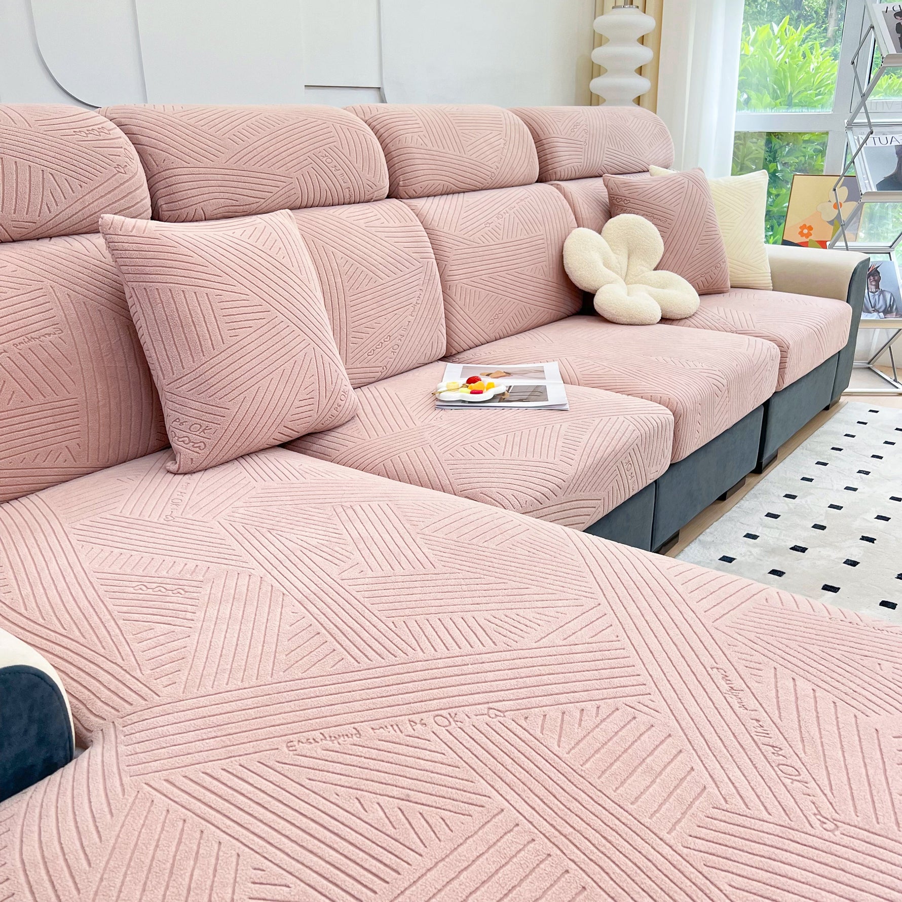 Stretch Couch Cushion Covers, Slipcovers Sofa Cushion Protector Covers, Elastic Furniture Protector for Pets, Kid