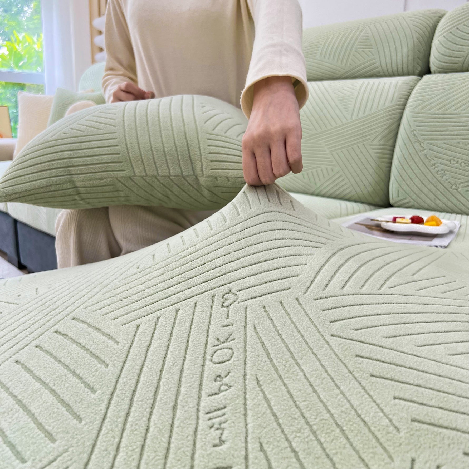 Stretch Couch Cushion Covers, Slipcovers Sofa Cushion Protector Covers, Elastic Furniture Protector for Pets, Kid